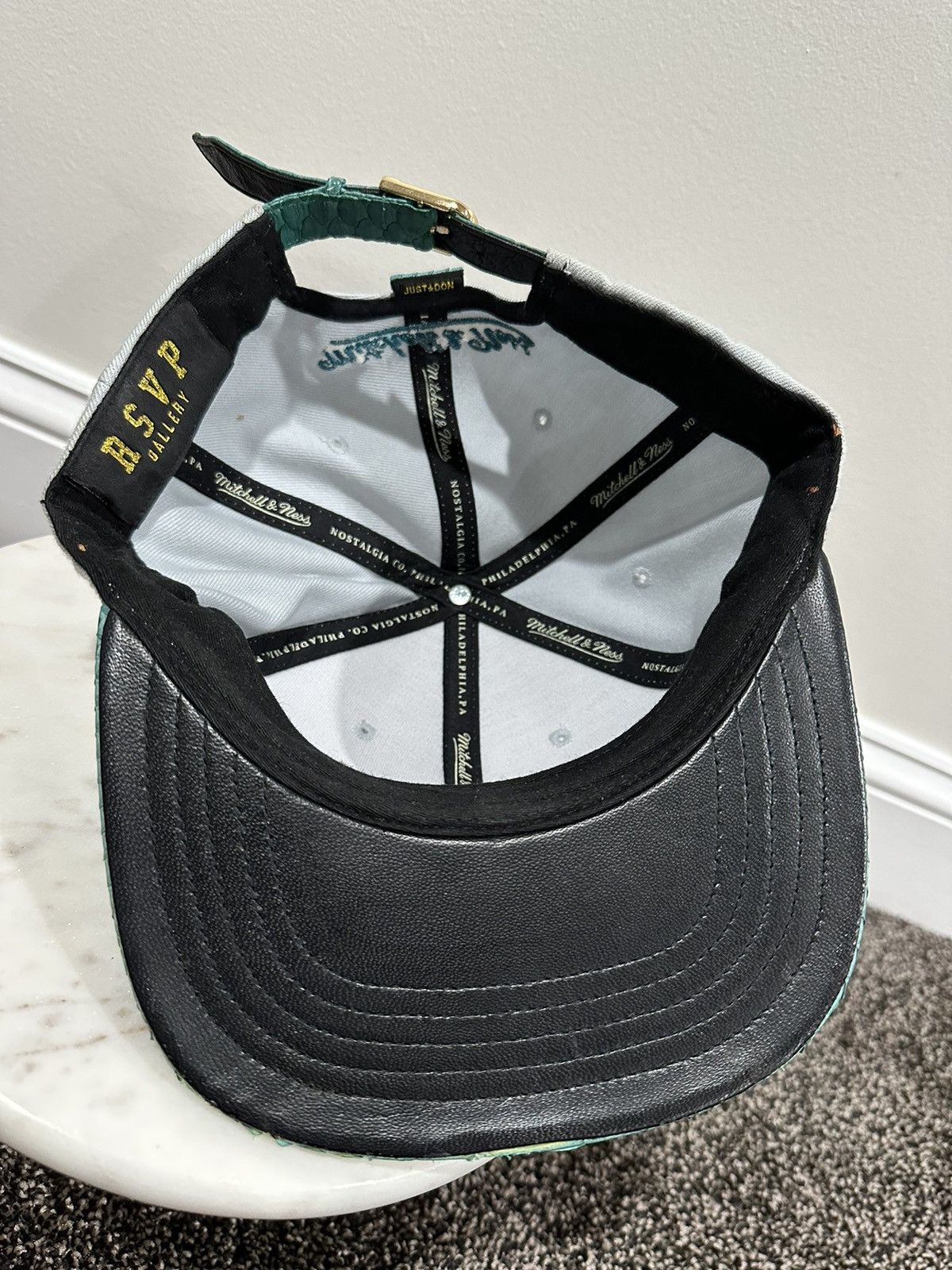 Just Don Just Don x Mitchell & Ness NHL San Hose Sharks Grey Hat Size ONE SIZE - 6 Thumbnail