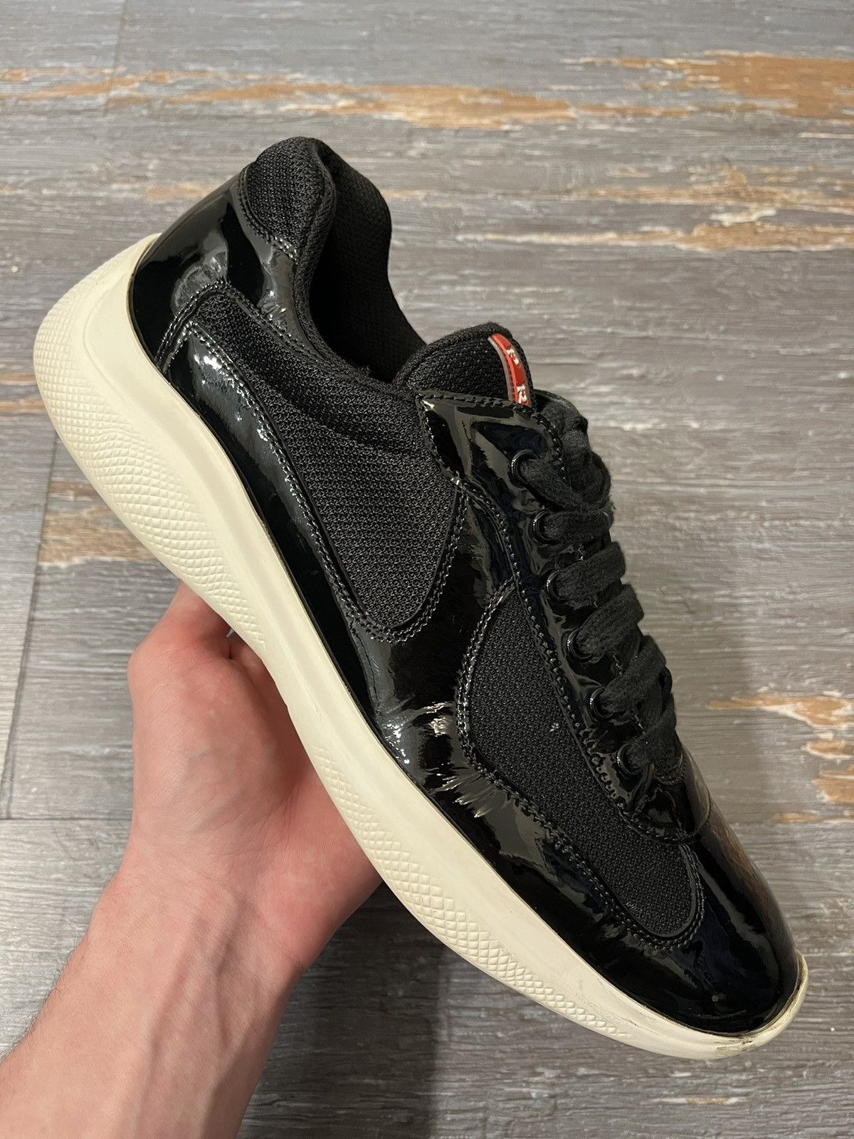 image of Prada Americas Cup Black Patent Size 11 Shoes, Men's