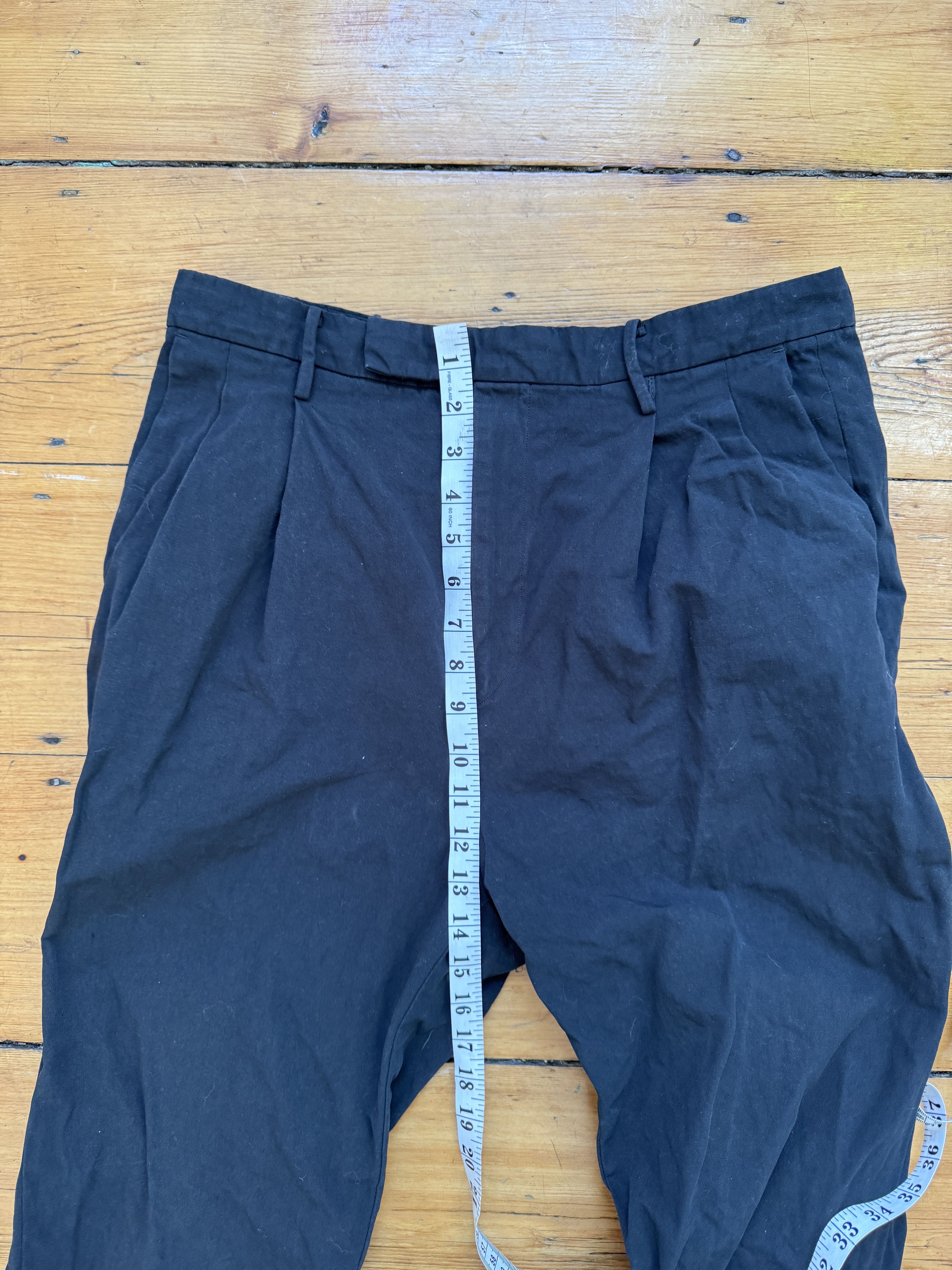 Kaptain Sunshine Pleated Cotton-Linen Gabardine Trousers (hem) Size US 32 / EU 48 - 3 Thumbnail