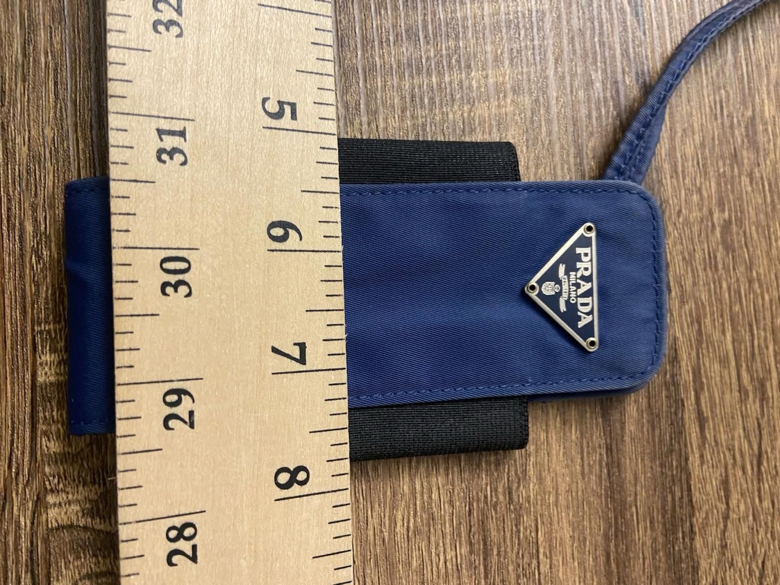 Prada Prada Blue Nylon Cigarette Case Cosmetic Pouch W Strap, Good Size ONE SIZE - 3 Thumbnail