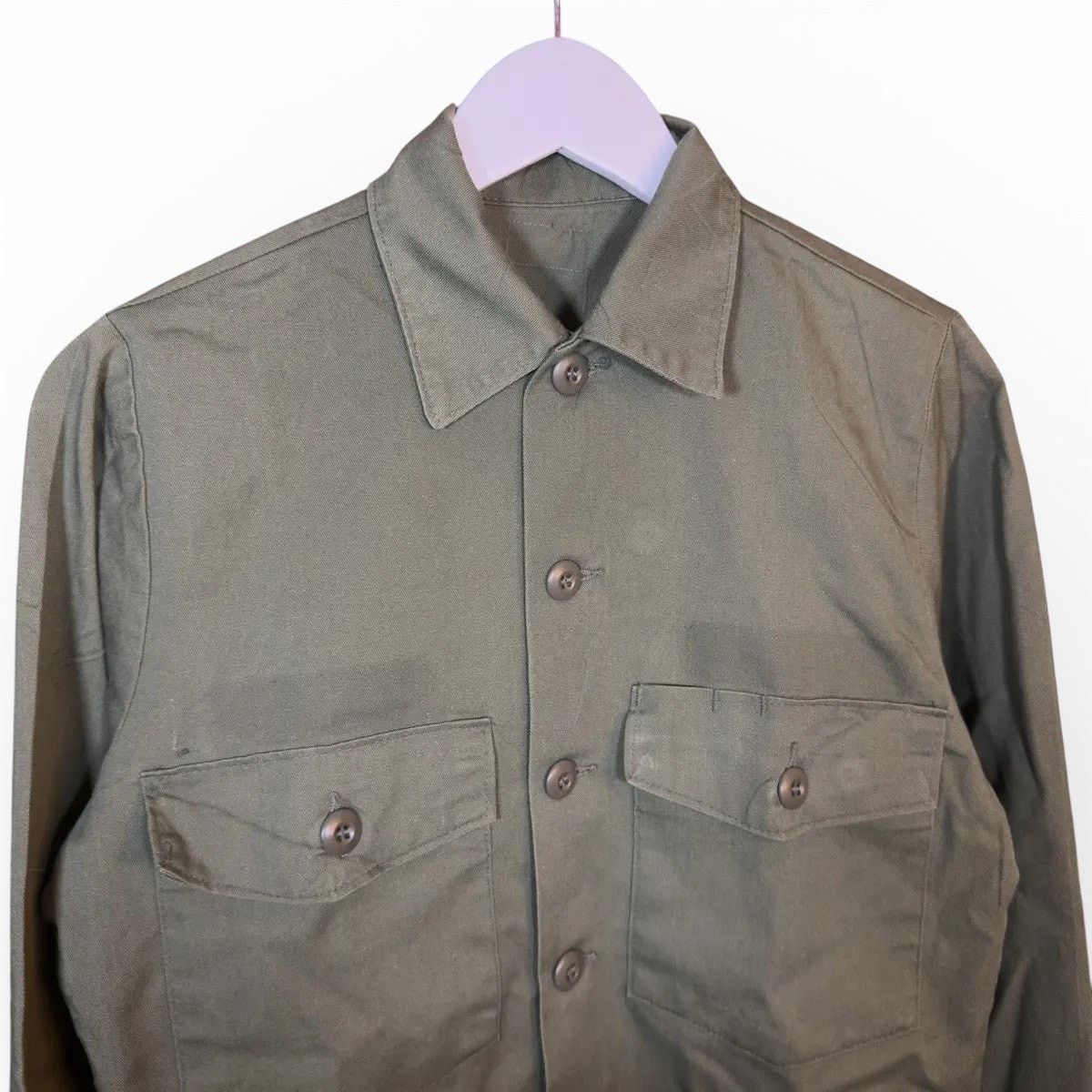 Vintage Vintage 70s OG-507 Military Fatigue Button Up Shirt Size US M / EU 48-50 / 2 - 2 Thumbnail