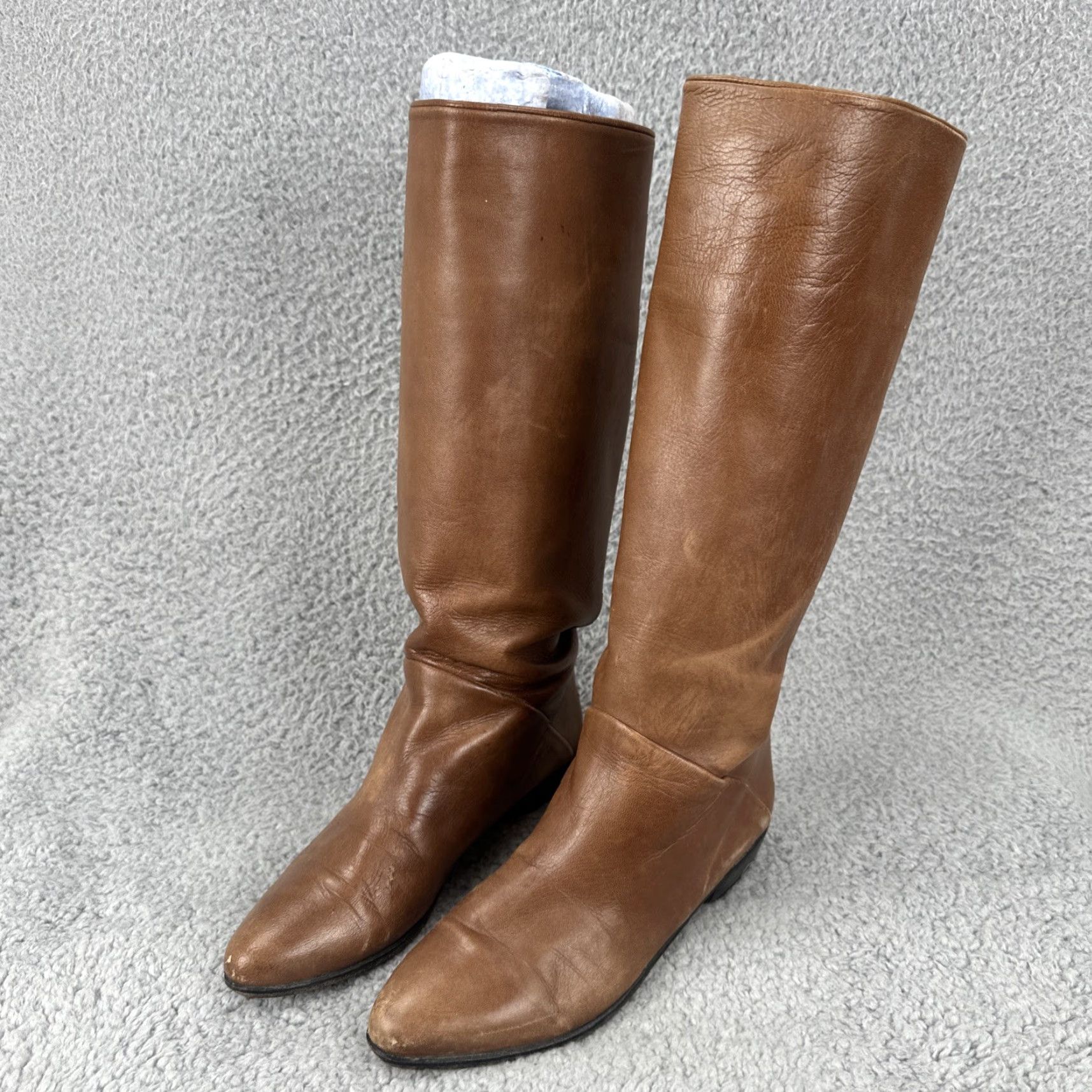 Vintage VINTAGE Jenní Women’s Boot Women 8 Leather Brown Riding Boot 8 USA Size Comfortable Lightweight Italy Leather Riding Boots Womens Size US 8 / IT 38 - 7 Thumbnail