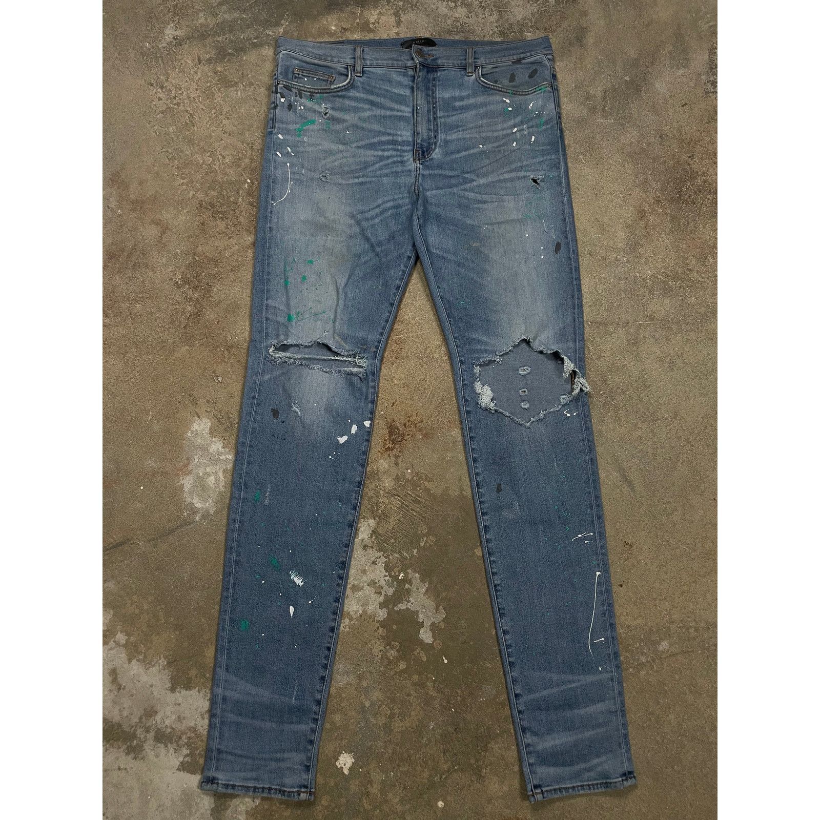 Amiri Amiri Jeans Light Wash Splatter Thrasher Used 38 Size US 38 / EU 54 - 1 Thumbnail