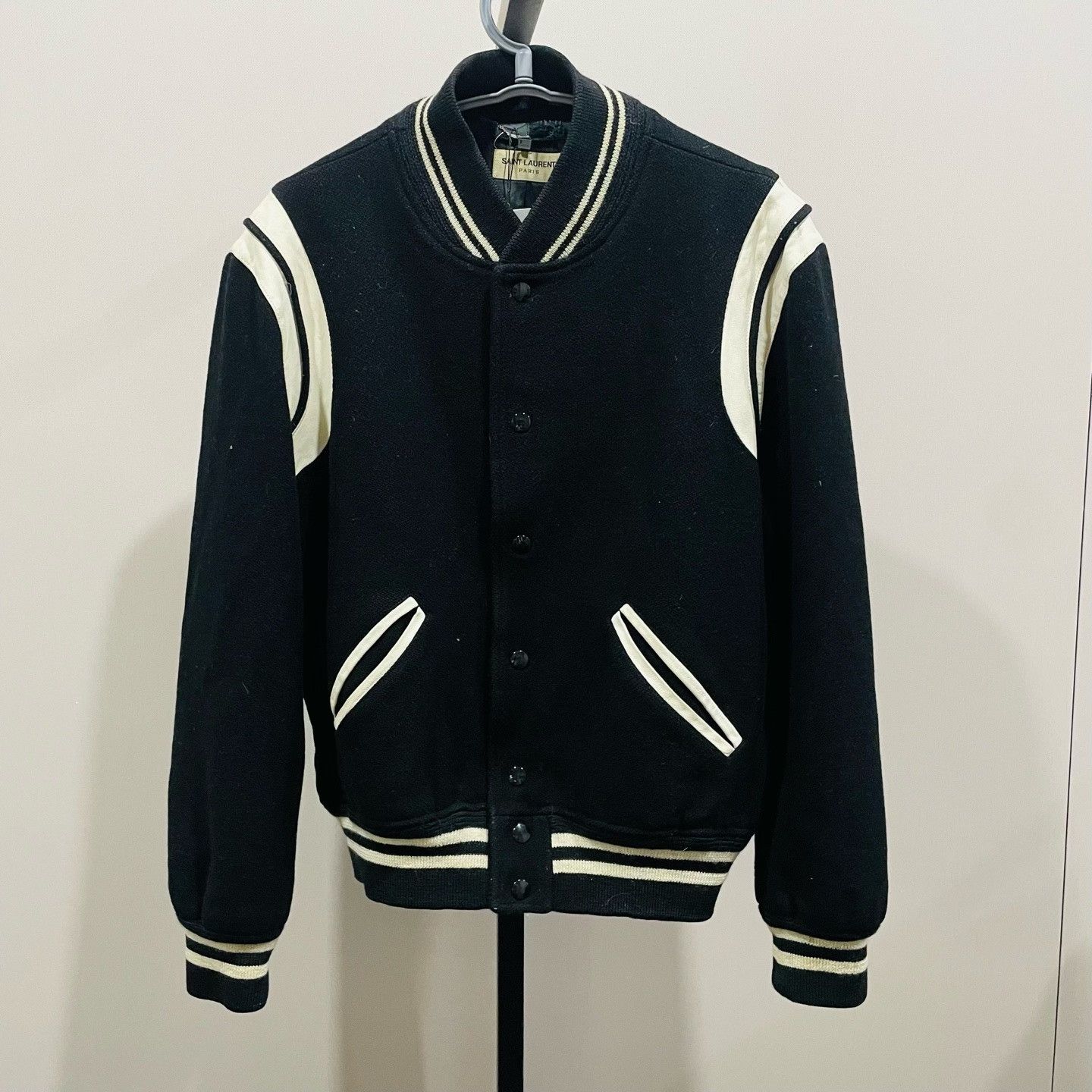 Saint Laurent Paris Saint Laurent Black White Baseball Jacket Size US M / EU 48-50 / 2 - 1 Thumbnail