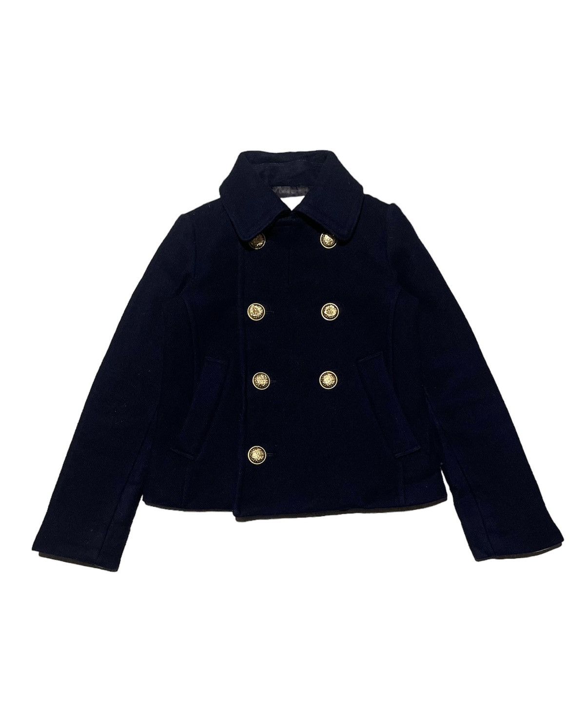 image of Issey Miyake Sunao Kuwahara Double Breasted Jacket in Navy, Women's (Size Small)