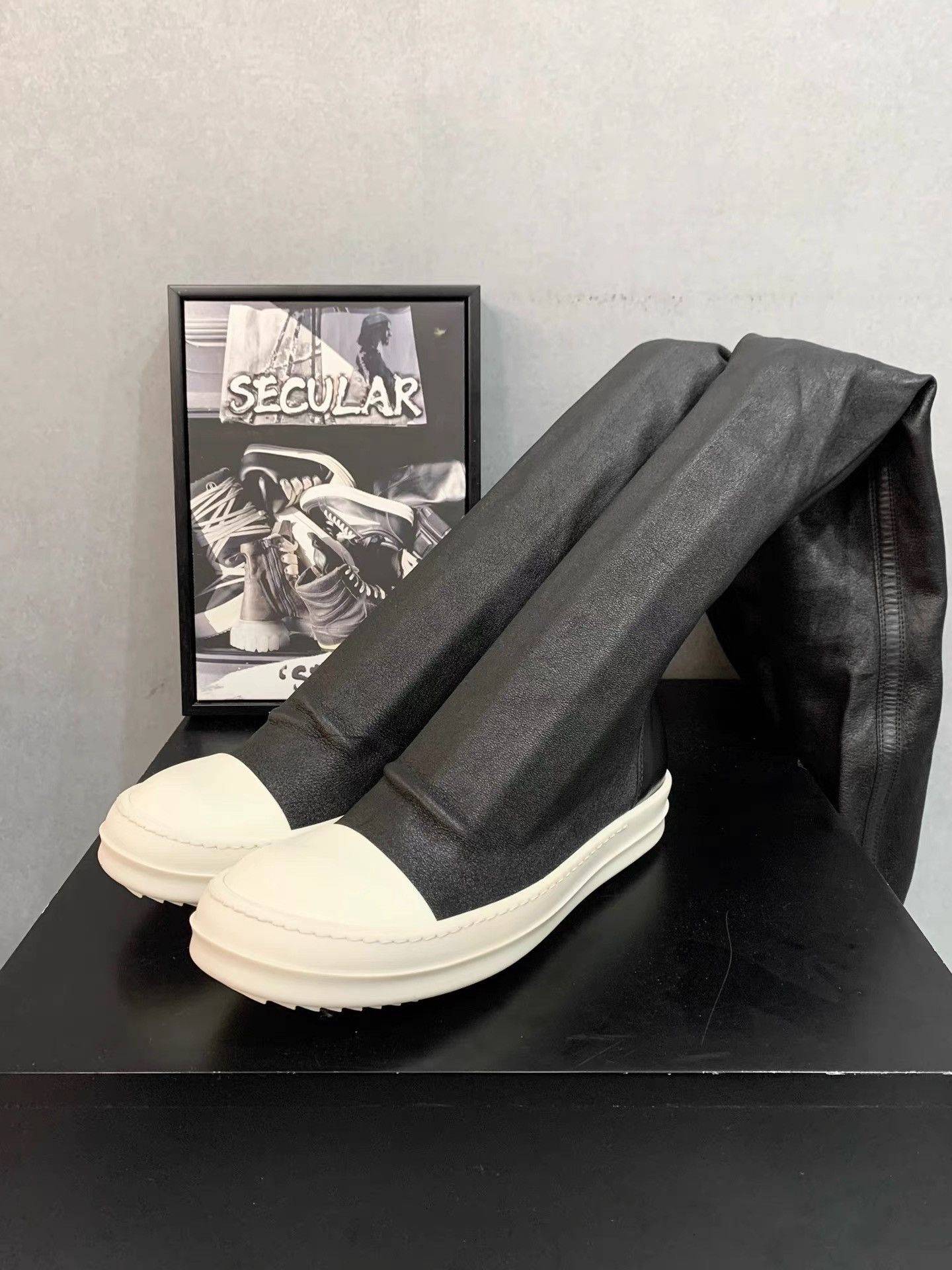 Rick Owens Rick Owens Main Line Sheepskin Over-the-Knee Boots K34 Size US 5.5 / IT 35.5 - 1 Thumbnail