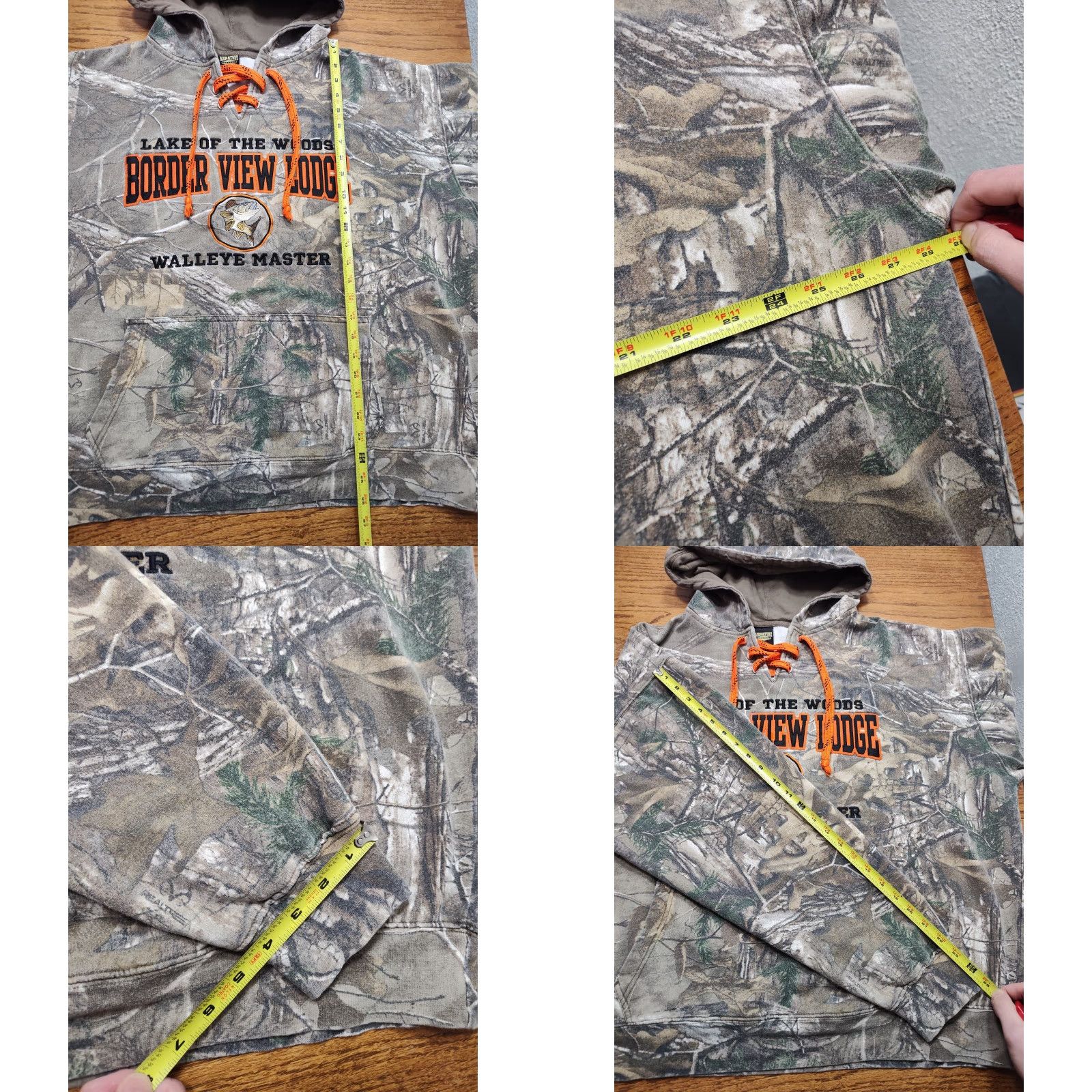 Hunter VINTAGE Minnesota Deer Hunters Hoodie Mens XL Brown Camo Fleece Lace Up Sweatshirt Size US XL / EU 56 / 4 - 8 Thumbnail