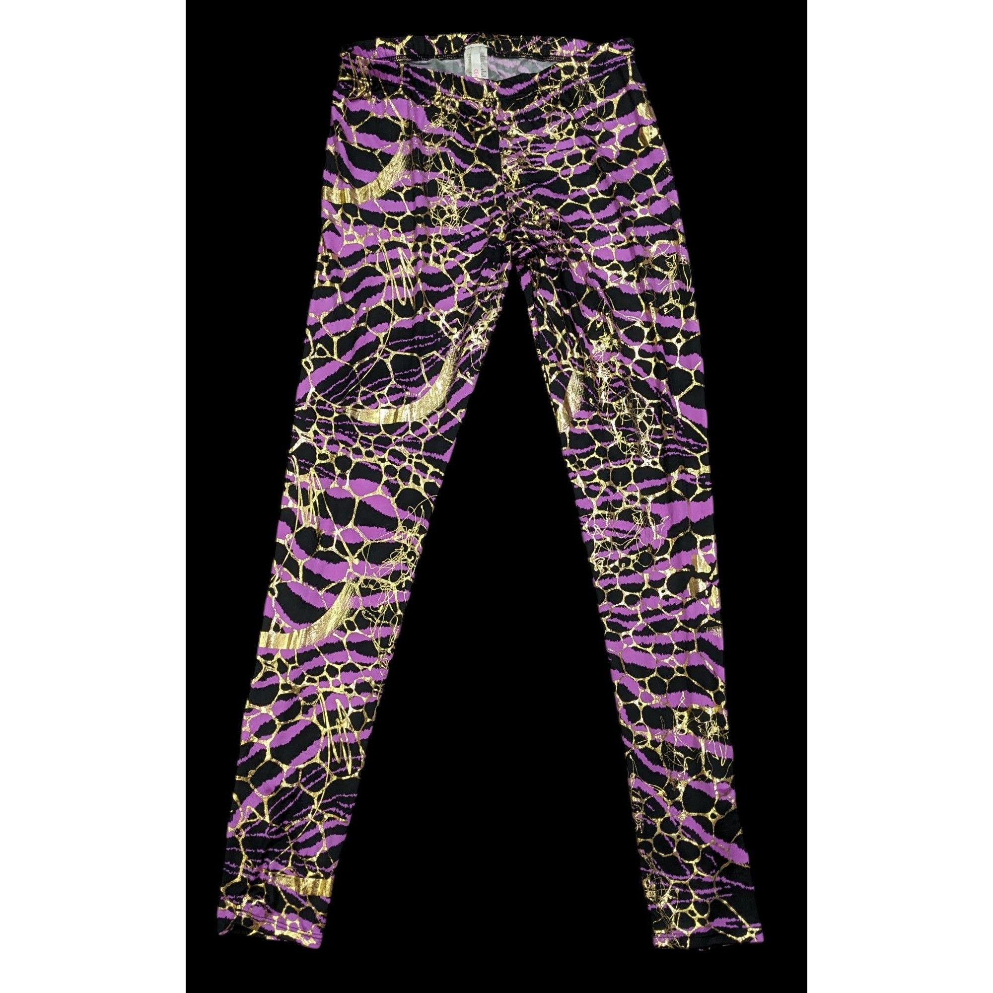 Other Purple Zebra Gold Accent Leggings by Cemi Ceri Size 27" / US 4 / IT 40 - 1 Thumbnail