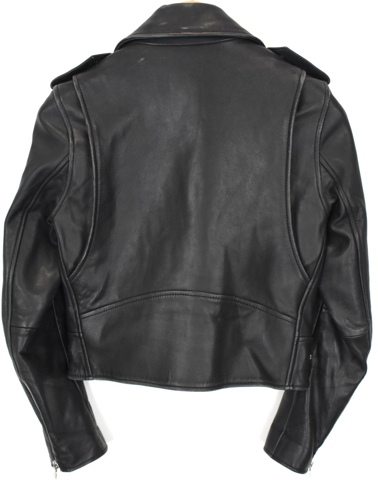 Sandro SANDRO Jacket Women XS Cropped Leather Asymmetrical Zip Size XS / US 0-2 / IT 36-38 - 2 Thumbnail