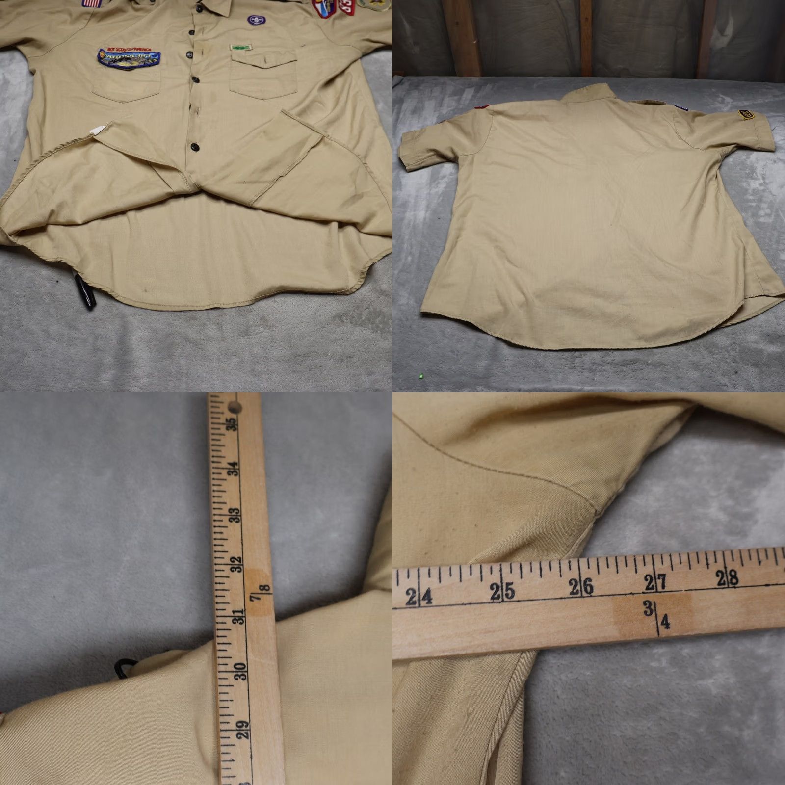 Vintage Boy Scouts of America Shirt Men XL Beige Official Patches Scoutmaster Uniform Size US XL / EU 56 / 4 - 8 Thumbnail