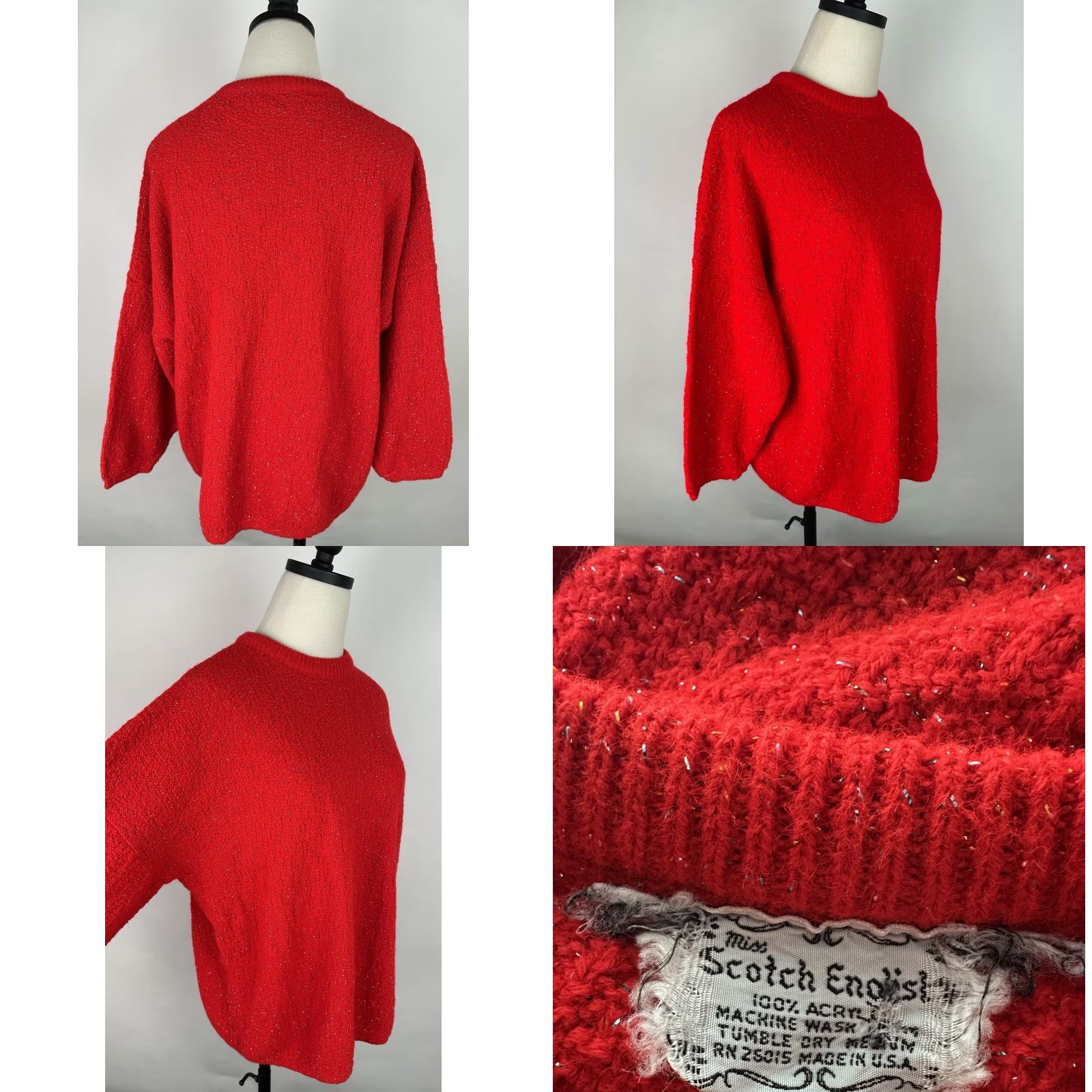 Vintage VINTAGE Miss Scotch English Sweater Womens XL Red Christmas 80s Pullover Knits Size XL / US 12-14 / IT 48-50 - 8 Thumbnail