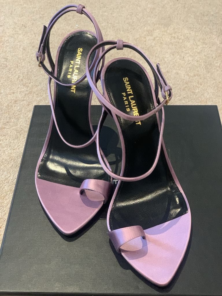 Saint Laurent Paris Dive sandals 110mm in silk satin Size US 9.5 / IT 39.5 - 5 Thumbnail