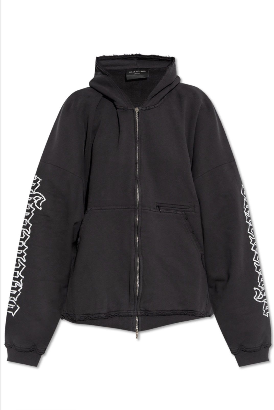 Balenciaga Balenciaga Blackletter Script Pulled Zip-Up Hoodie Large Size US XS / EU 42 / 0 - 1 Thumbnail