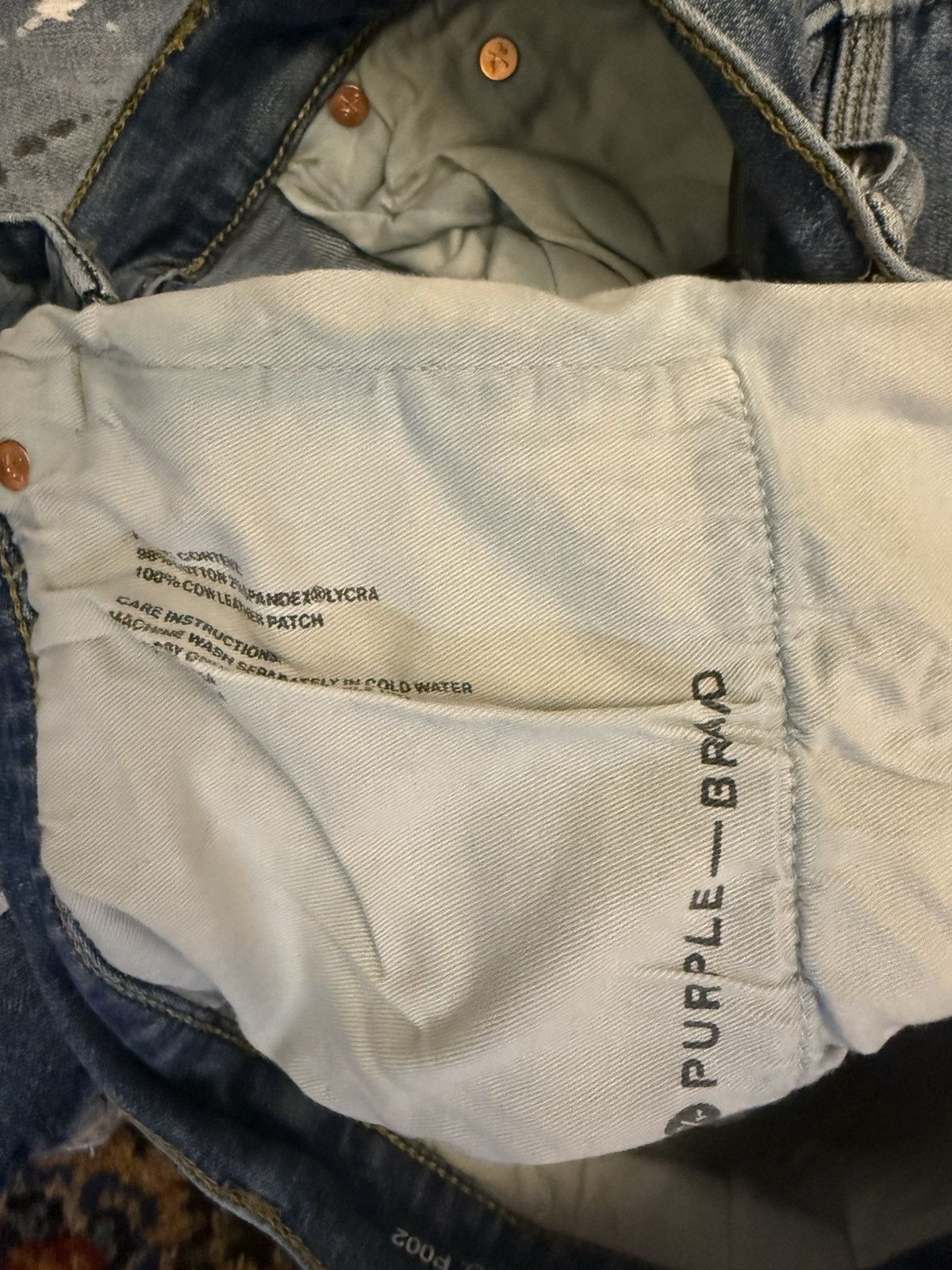 Purple Brand Purple paint splatter denim Size US 34 / EU 50 - 4 Thumbnail