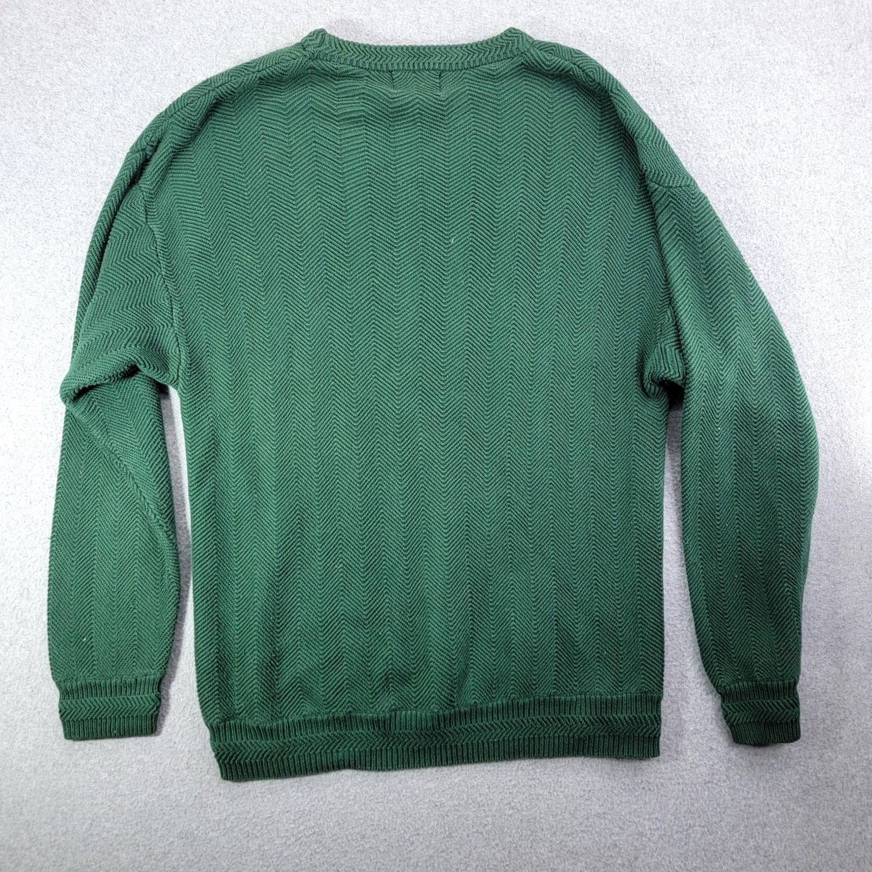 Ralph Lauren Chaps Ralph Lauren Sweater Mens Large Green Herringbone Crew Neck Pullover Logo Size US L / EU 52-54 / 3 - 6 Thumbnail