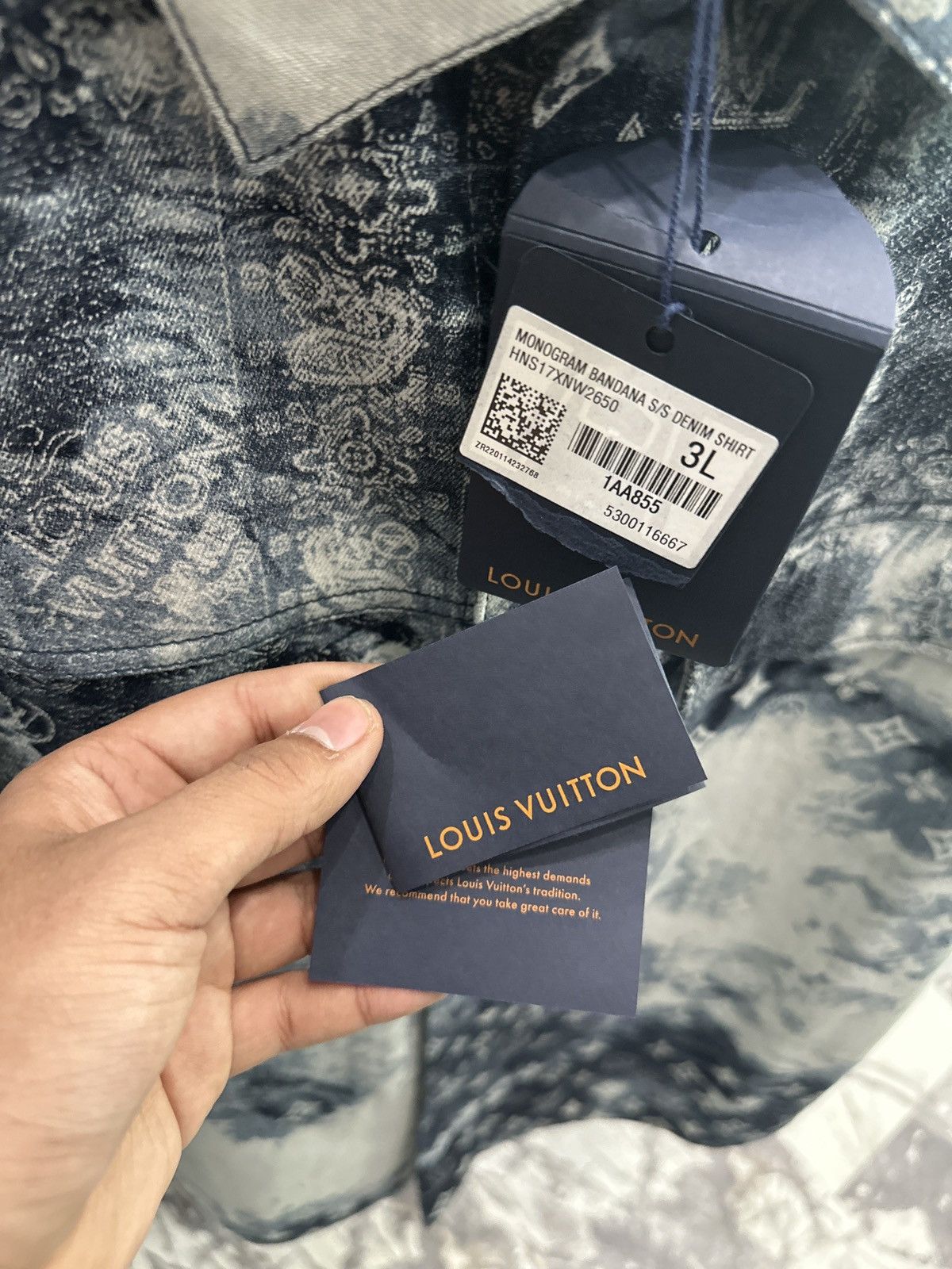 Louis Vuitton Louis Vuitton Monogram Bandana Short-Sleeved Denim Shirt Size US XXL / EU 58 / 5 - 5 Thumbnail