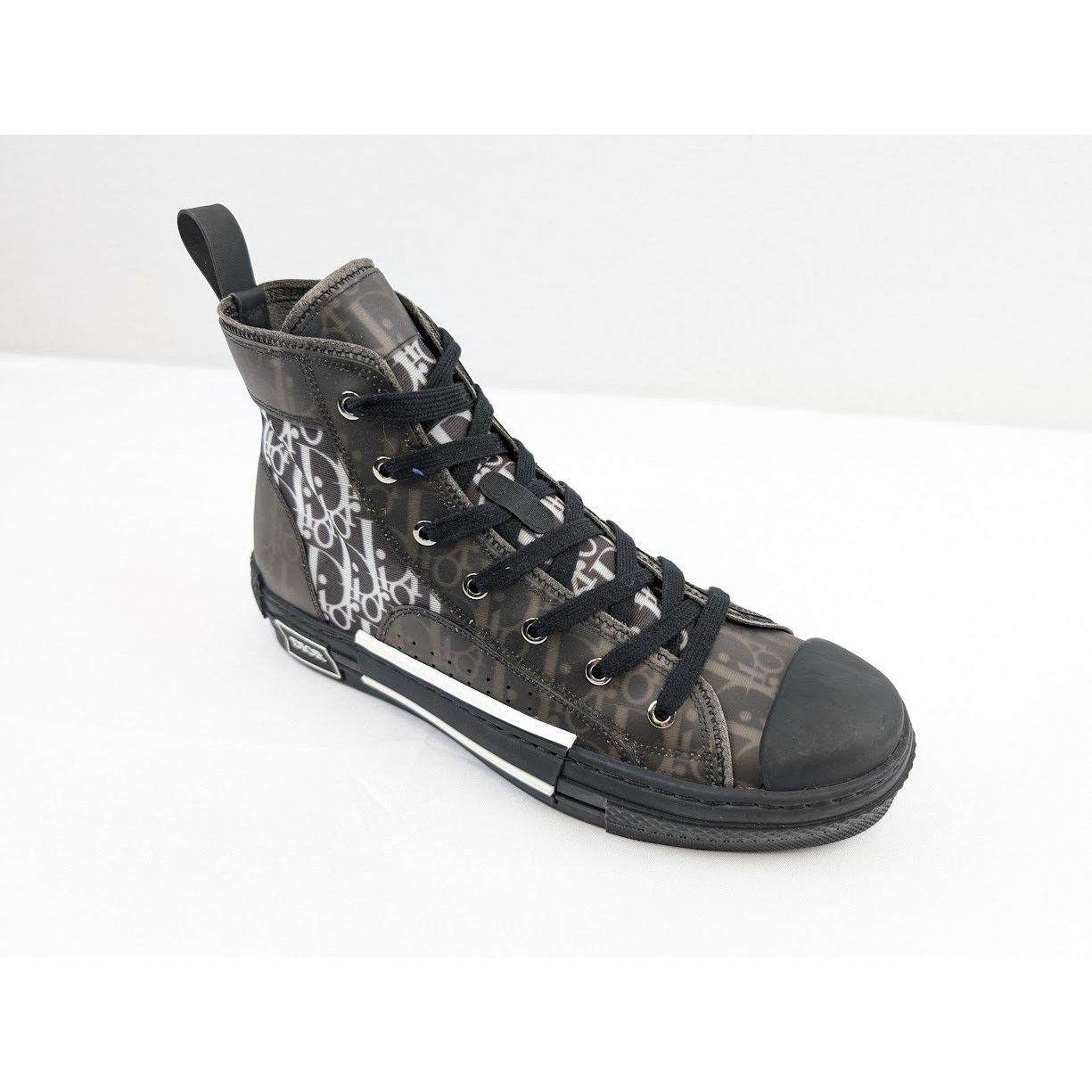 Dior o1rshd1 B23 Oblique High-Top Sneakers in Black / White Size US 12 / EU 45 - 7 Thumbnail