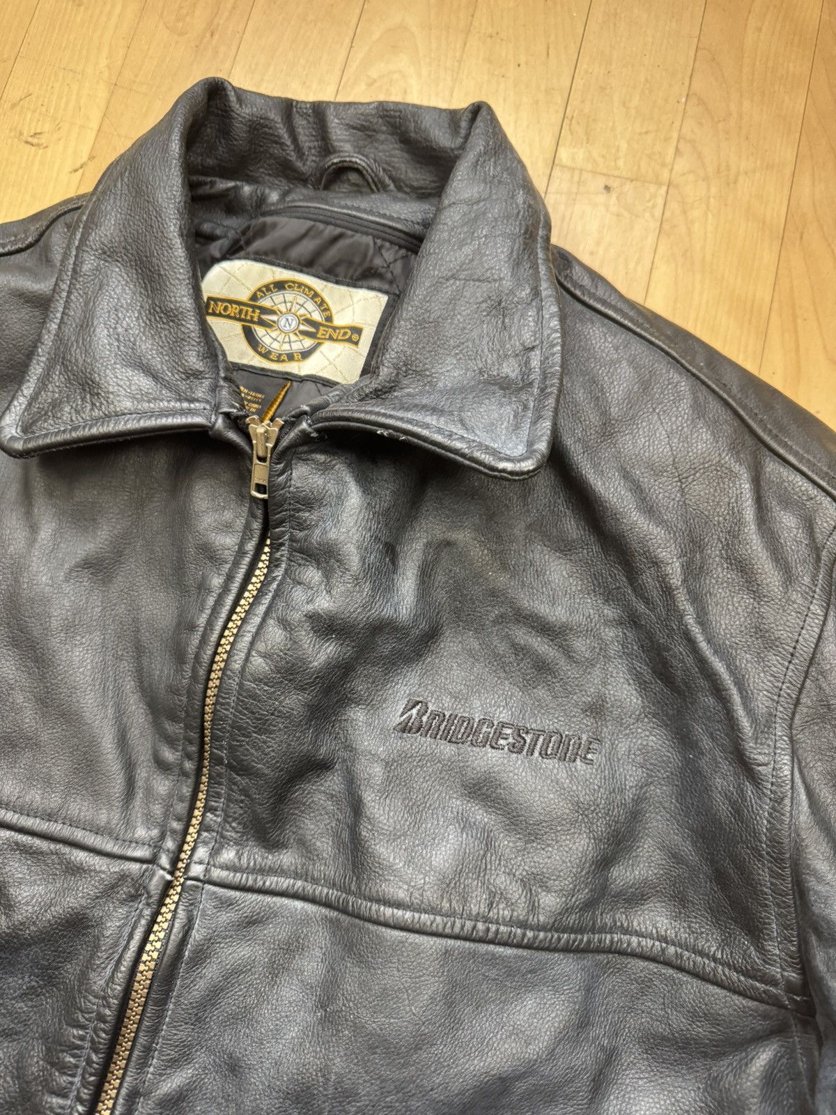 Vintage Vintage Leather Bomber Jacket Racing Moto Schott Style 90s Size US L / EU 52-54 / 3 - 8 Thumbnail
