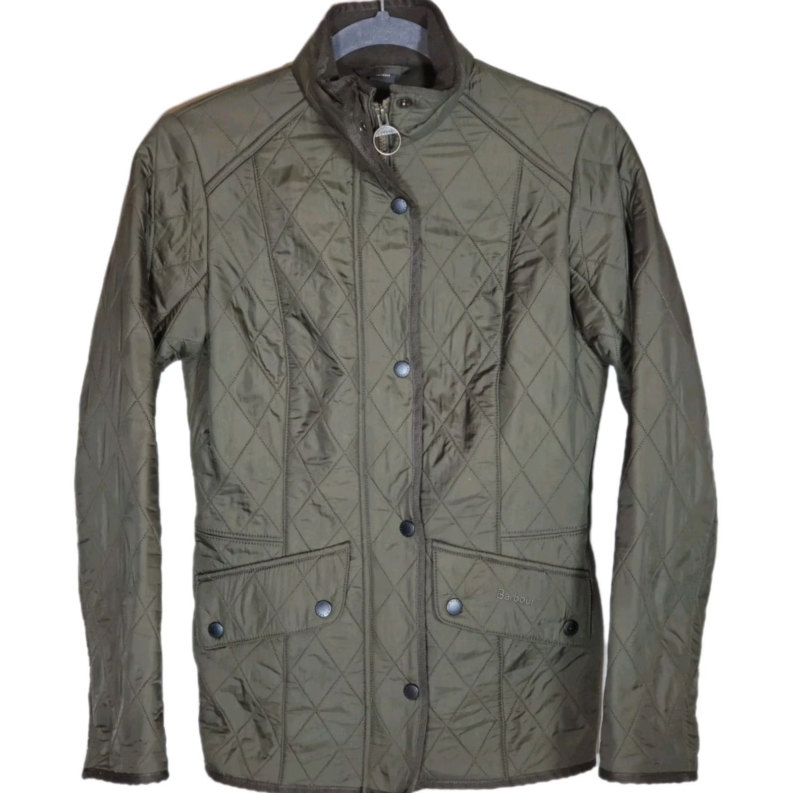 Barbour Barbour Cavalry Polarquilt Jacket Dark Olive Green LQU0087OL91 Women's USA 4 Size S / US 4 / IT 40 - 4 Thumbnail