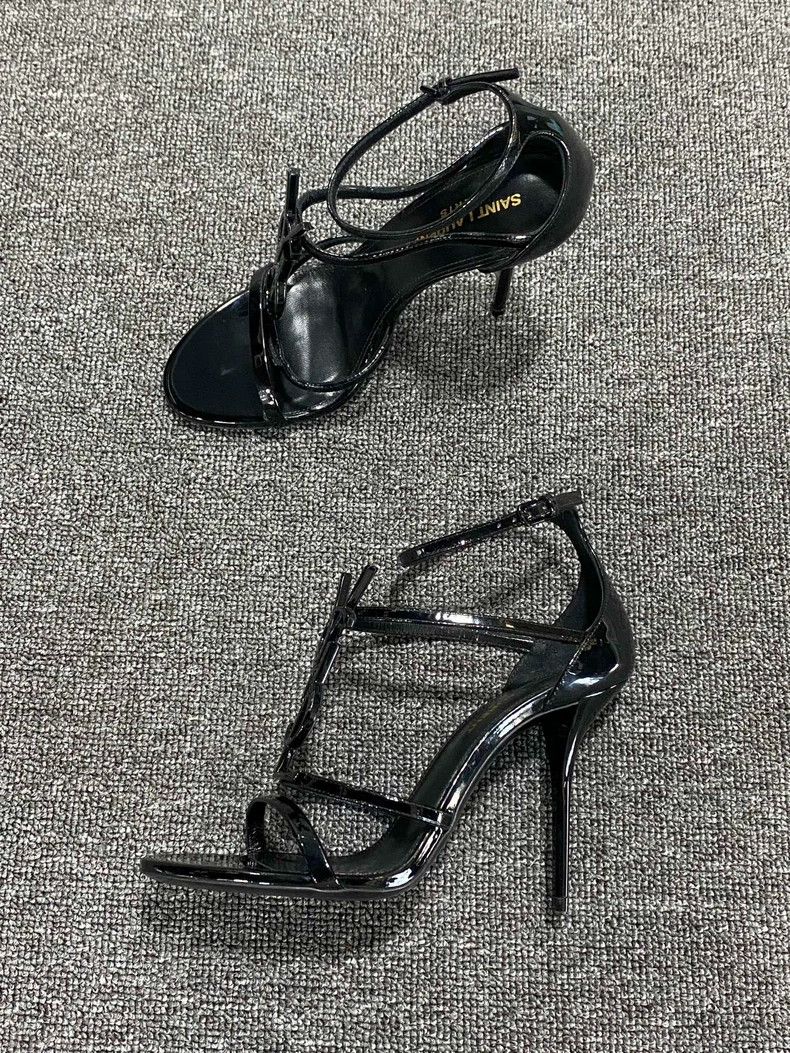 Saint Laurent Paris Saint Laurent Paris Black YSL metal logo heels 2505-Nextarr Size US 6.5 / IT 36.5 - 2 Thumbnail