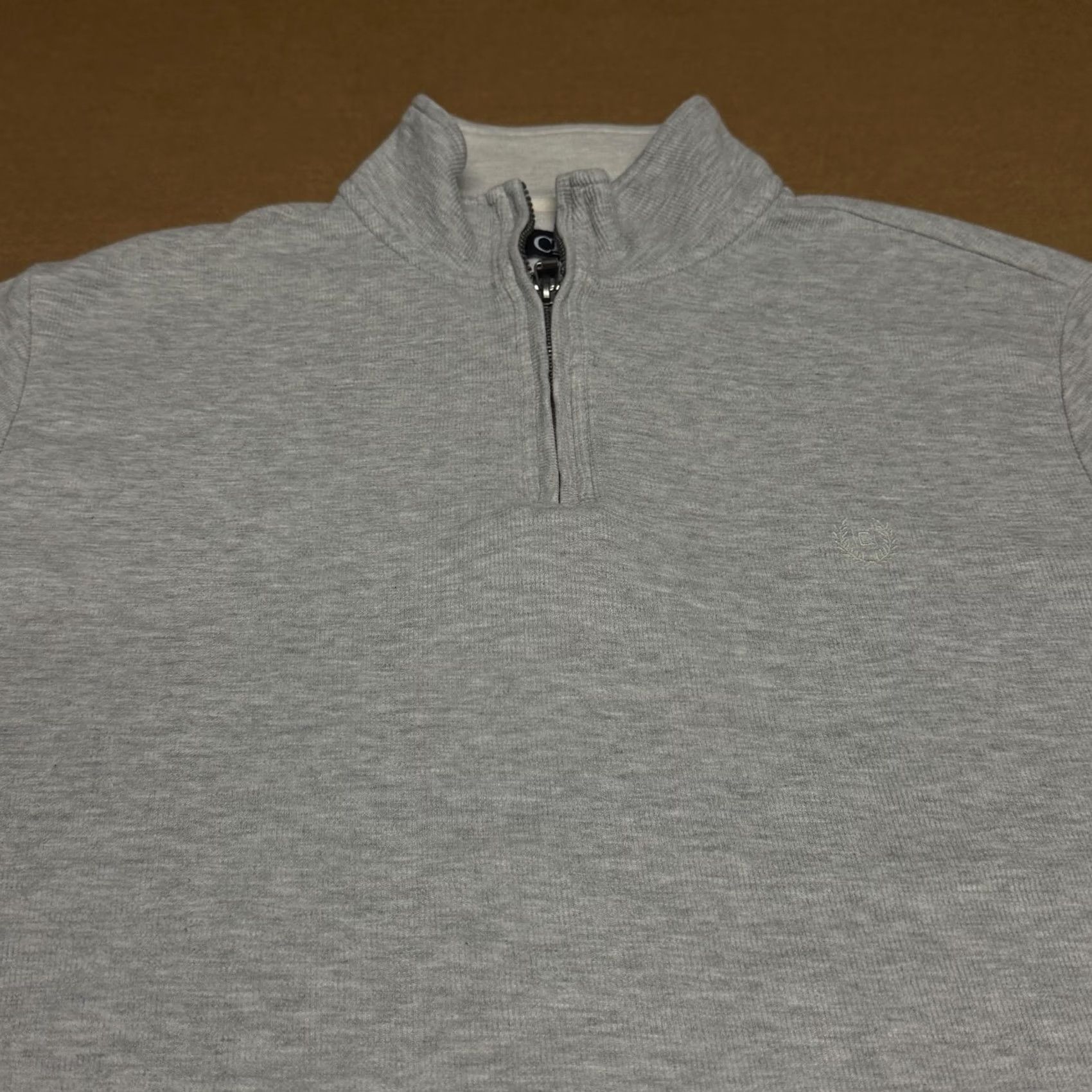 Chaps Chaps Mens Sweater Gray Mock Neck Quarter Zip Pullover Knit Cotton Polyester Casual Size US L / EU 52-54 / 3 - 3 Thumbnail