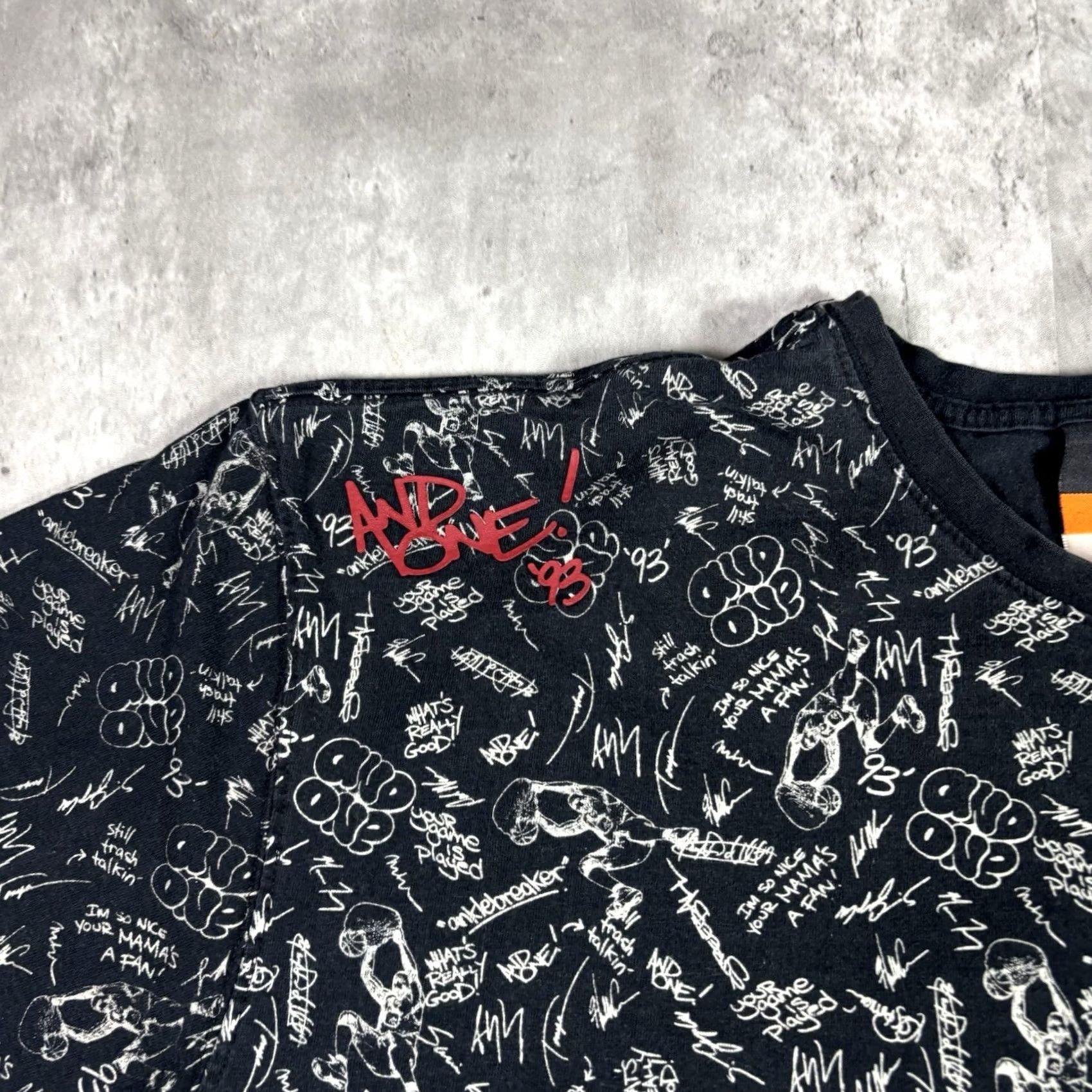 Vintage VINTAGE AND1 T-Shirt Adults 2XL Black Crew Neck Graphic Print Short Sleeve 90s Football Angel 5 Seconds of Summer Mens Size US XXL / EU 58 / 5 - 6 Thumbnail