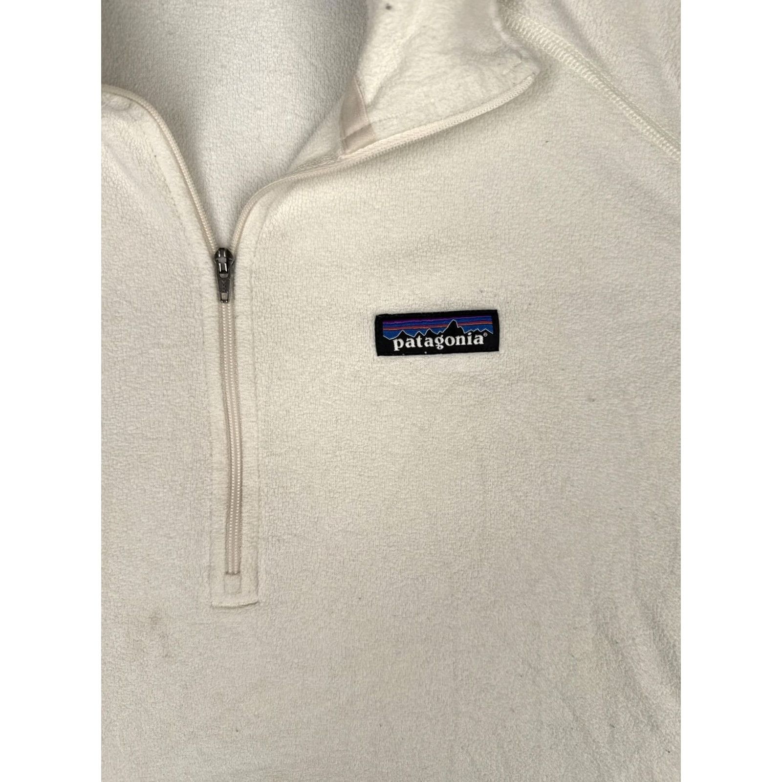 Patagonia Patagonia Sweater Womens XL White 1/4 Zip Mock Neck Fleece Pullover Top Size XL / US 12-14 / IT 48-50 - 6 Thumbnail