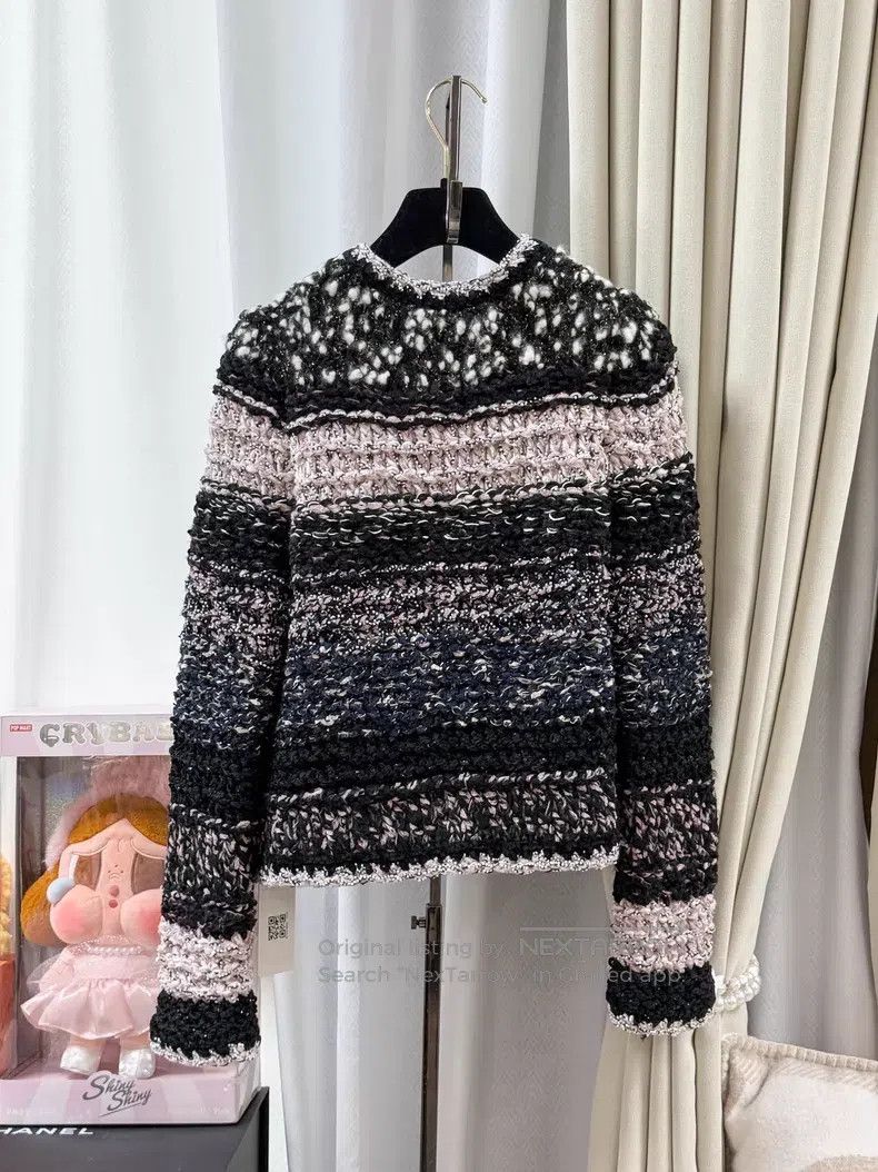 Chanel Chanel Heavy industry beaded pink black mixed color knitte Size XS / US 0-2 / IT 36-38 - 3 Thumbnail