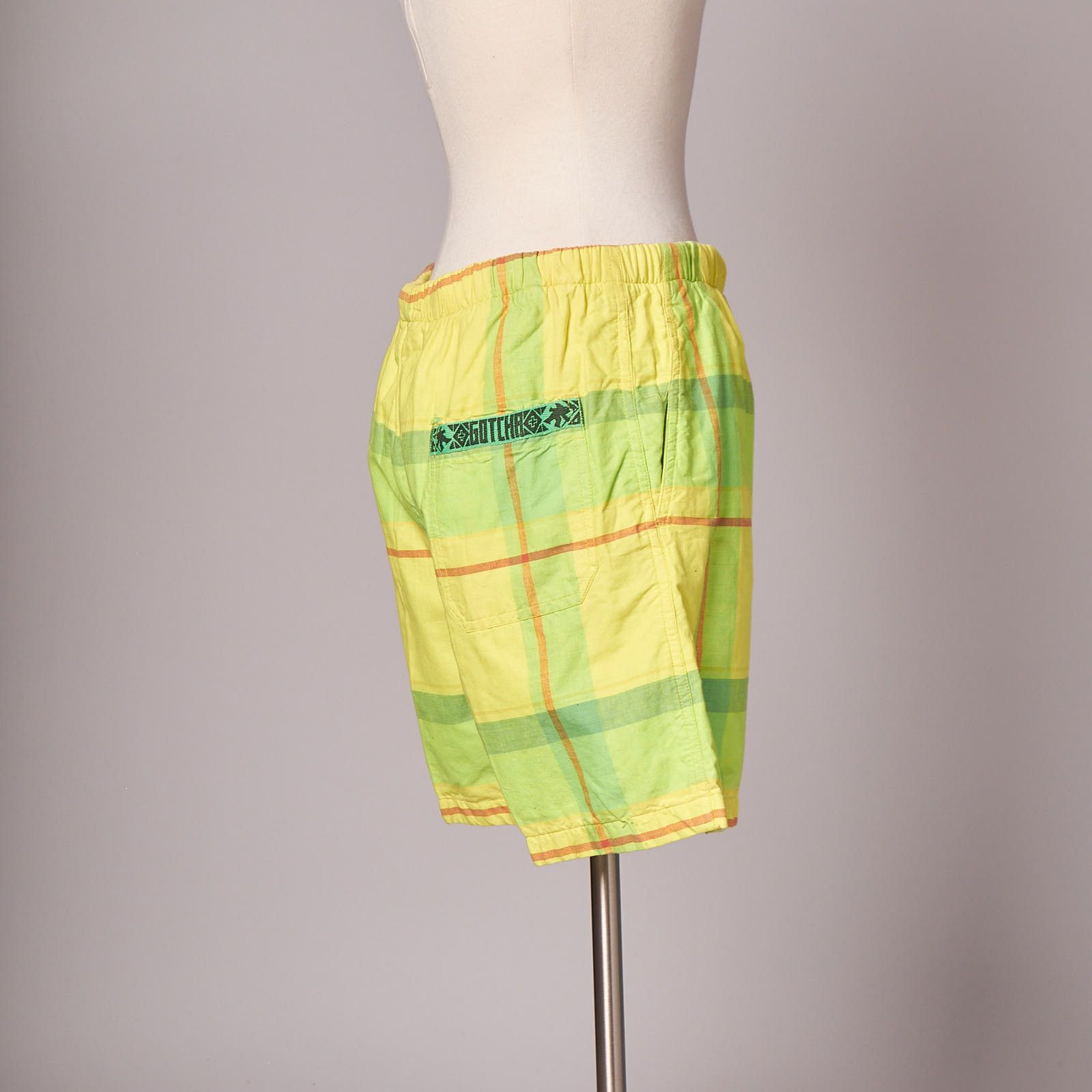 Gotcha 1990s Yellow Plaid Gotcha Surf Board Shorts Deadstock Size US 28 / EU 44 - 4 Thumbnail