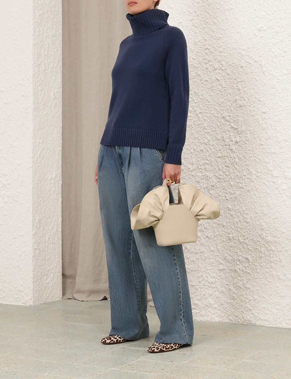 Zimmermann oc11z0825 Funnel Neck Sweater in Marine Blue Size S / US 4 / IT 40 - 3 Thumbnail
