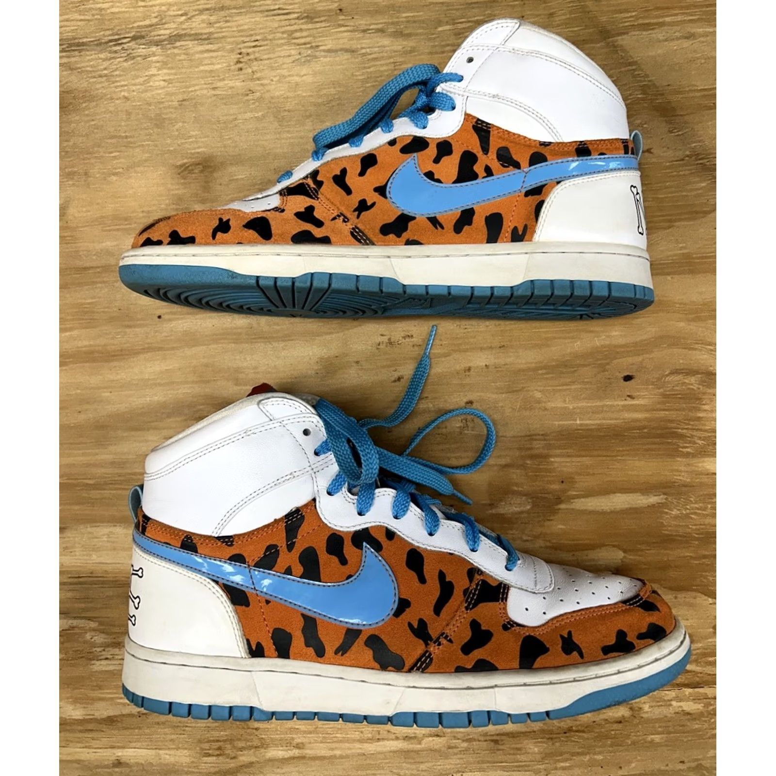 Nike VINTAGE Nike Big Nike High QK Fred Flintstone Sneakers Men 9.5 White 2009 Size US 9 / EU 42 - 3 Thumbnail