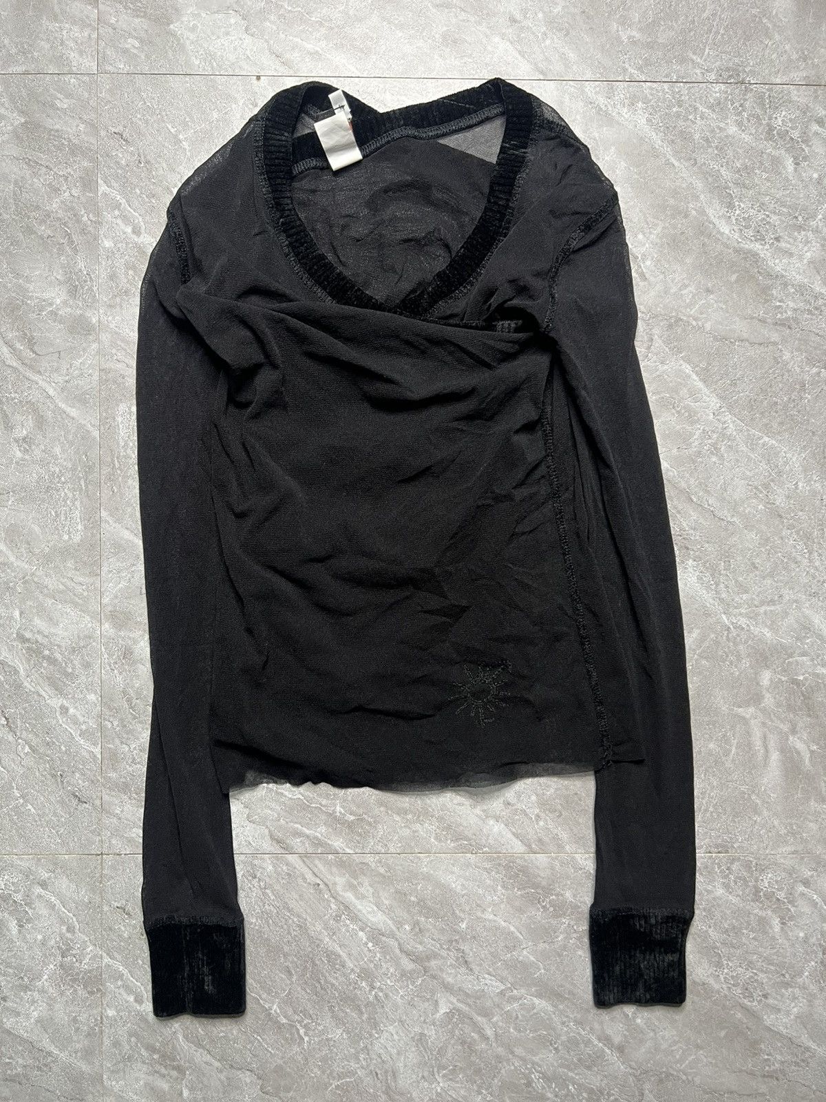 Jean Paul Gaultier Jean Paul Gaultier 2 layered Embroidered Logo Mesh Top Size S / US 4 / IT 40 - 1 Thumbnail