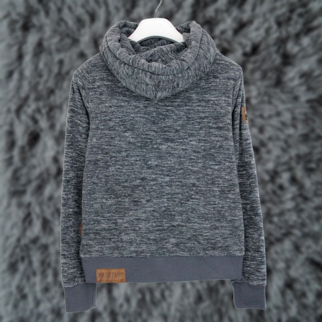 Vintage NAKETANO Hoodie Women's MEDIUM Pullover Fleece Hooded Melange Blue Size M / US 6-8 / IT 42-44 - 1 Thumbnail