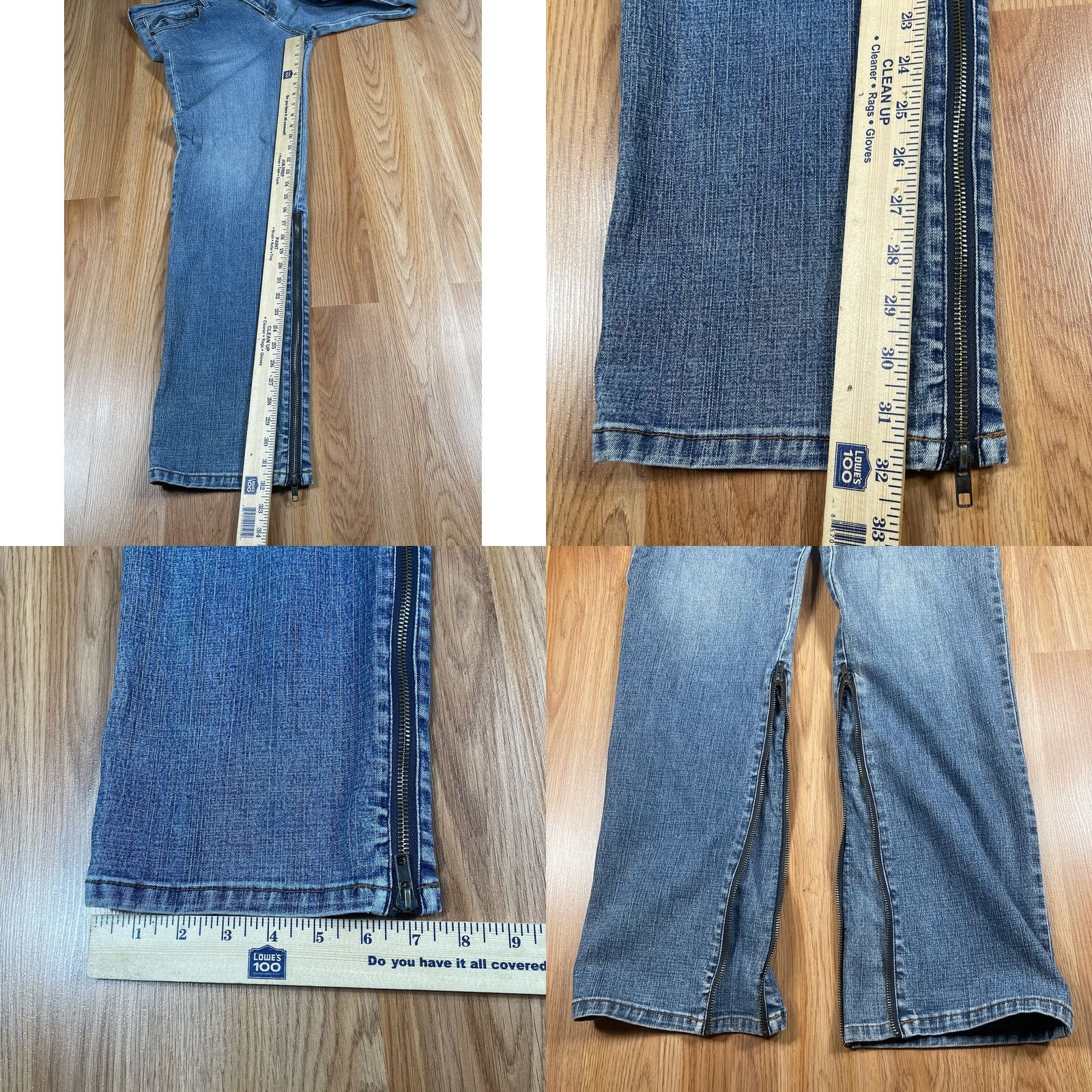 Vintage Bongo Jeans Womens 11 Straight Leg Mid Rise Stretch Zipper Blue Denim - Vintage Condition Good Size 32" / US 10 / IT 46 - 8 Thumbnail