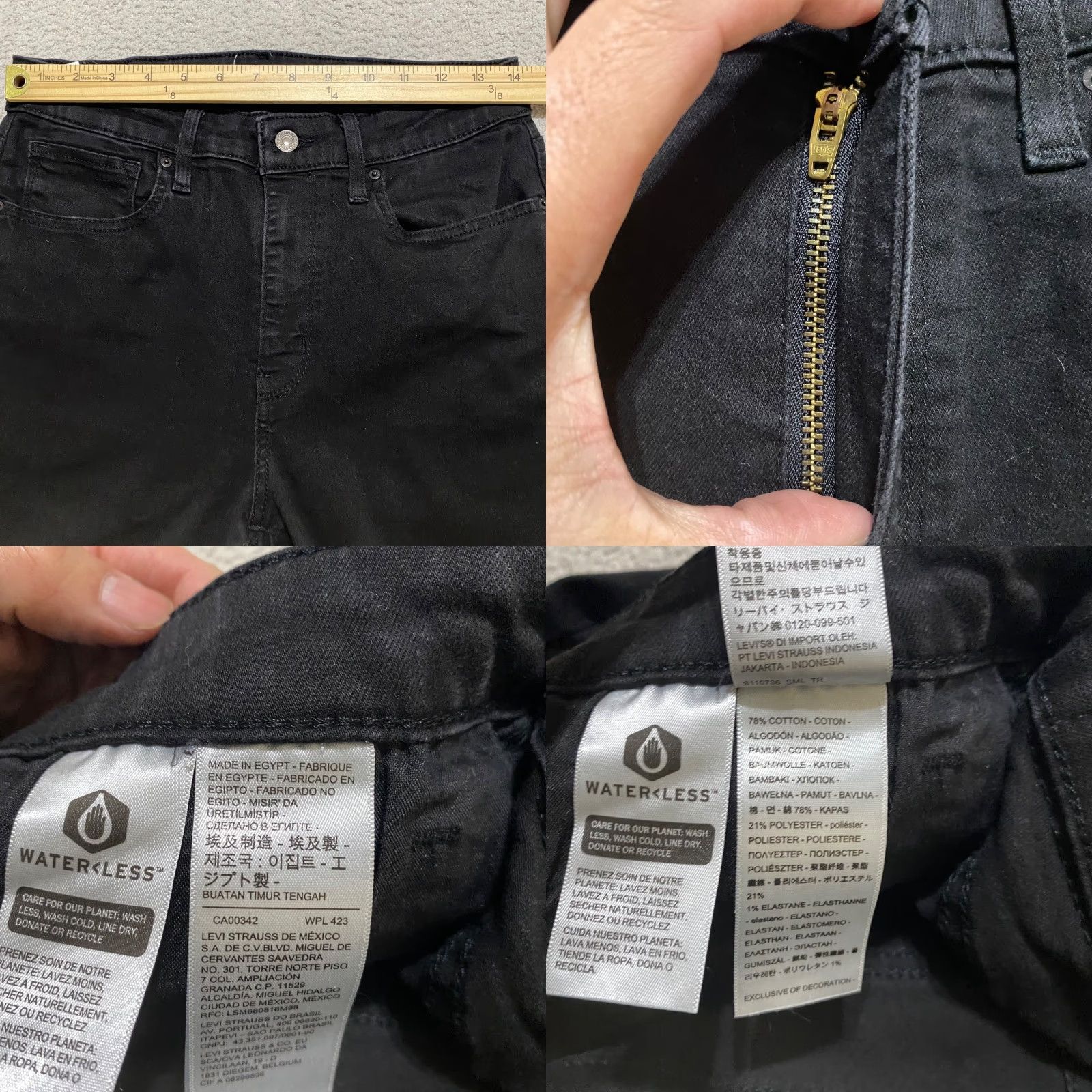 Levi's Levi's 721 Jeans Womens 31 Black Denim High Rise Skinny Dark Wash 5-Pocket Style Slim Jeans Womens 31 Black Levi's 700 Series Size 28" / US 6 / IT 42 - 8 Thumbnail