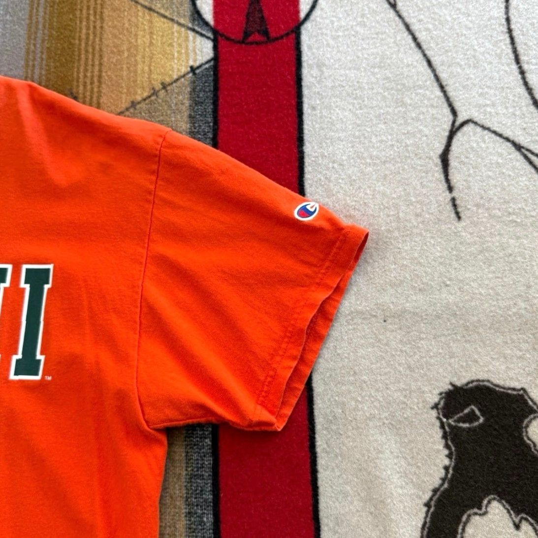 Champion VINTAGE Champion Miami Hurricanes Spell Out T-Shirt XL Orange Mens 90s College Sports Short Sleeve Size US XL / EU 56 / 4 - 4 Thumbnail