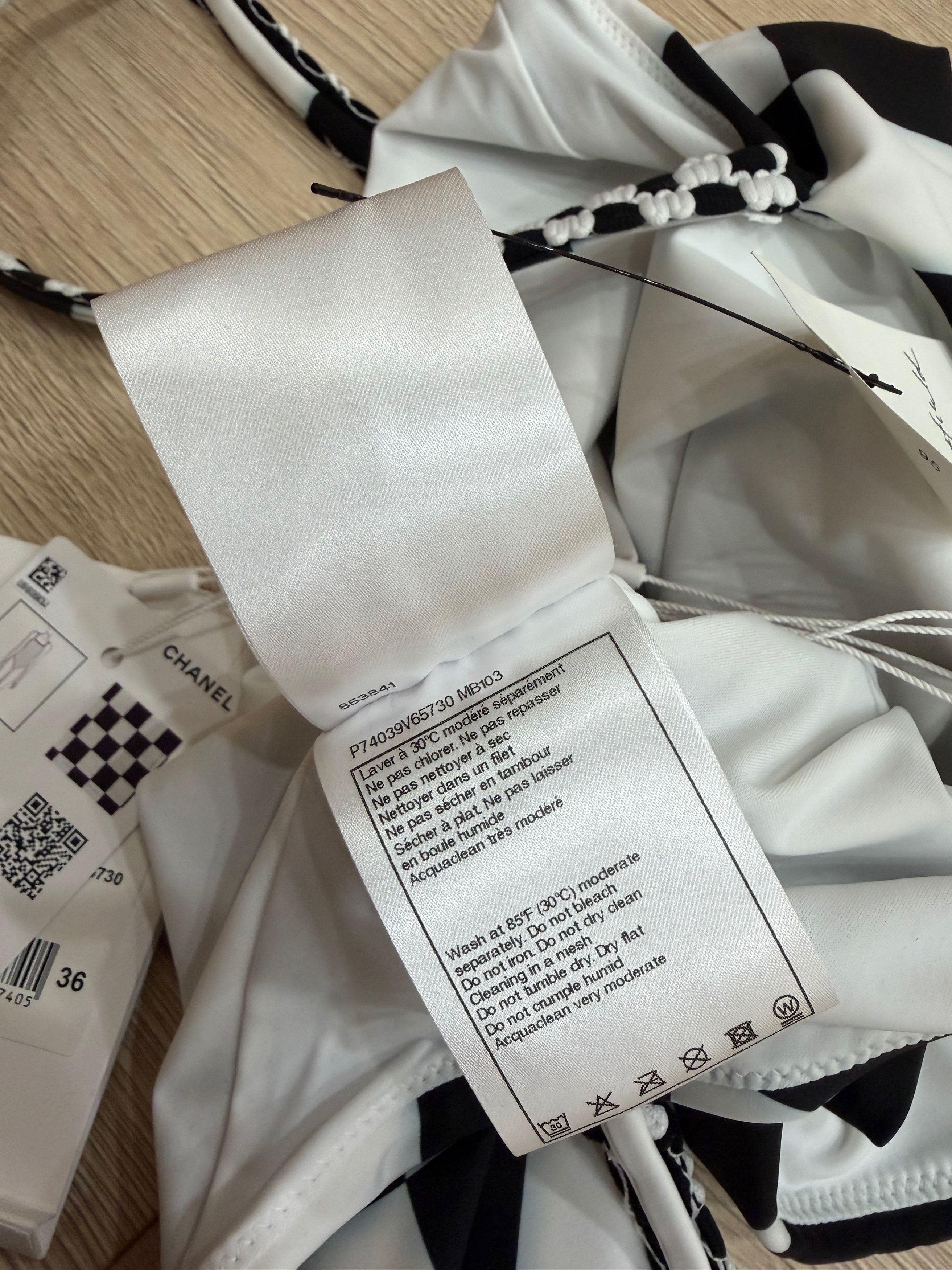 Chanel 23C White Checker CC Logo One Piece Swimsuit Bathingsuit 36 Size XS / US 0-2 / IT 36-38 - 16 Thumbnail