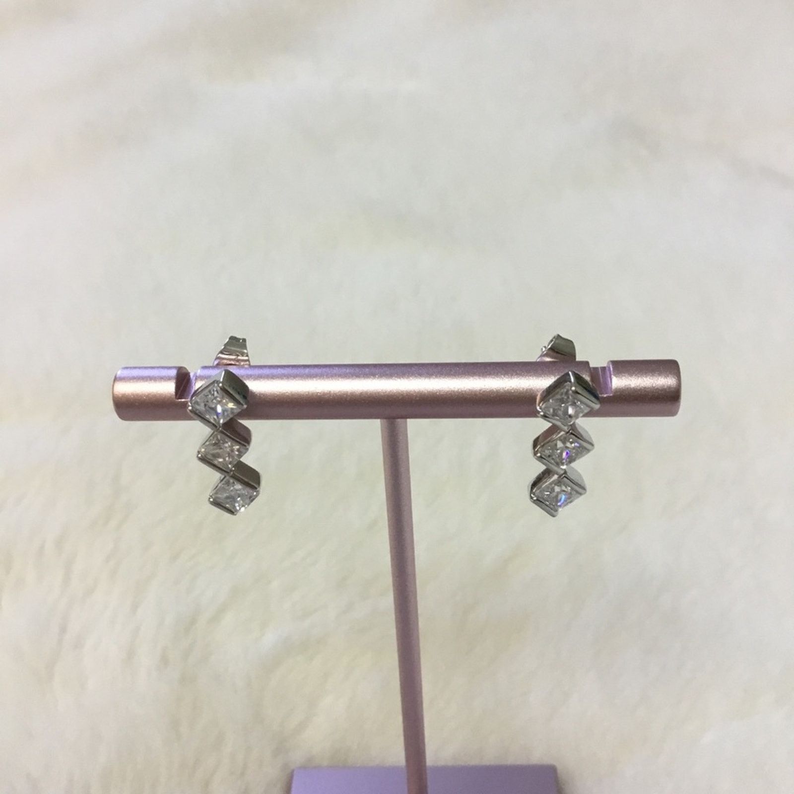 Other Silver Trio Crystal Earrings Size ONE SIZE - 1 Thumbnail