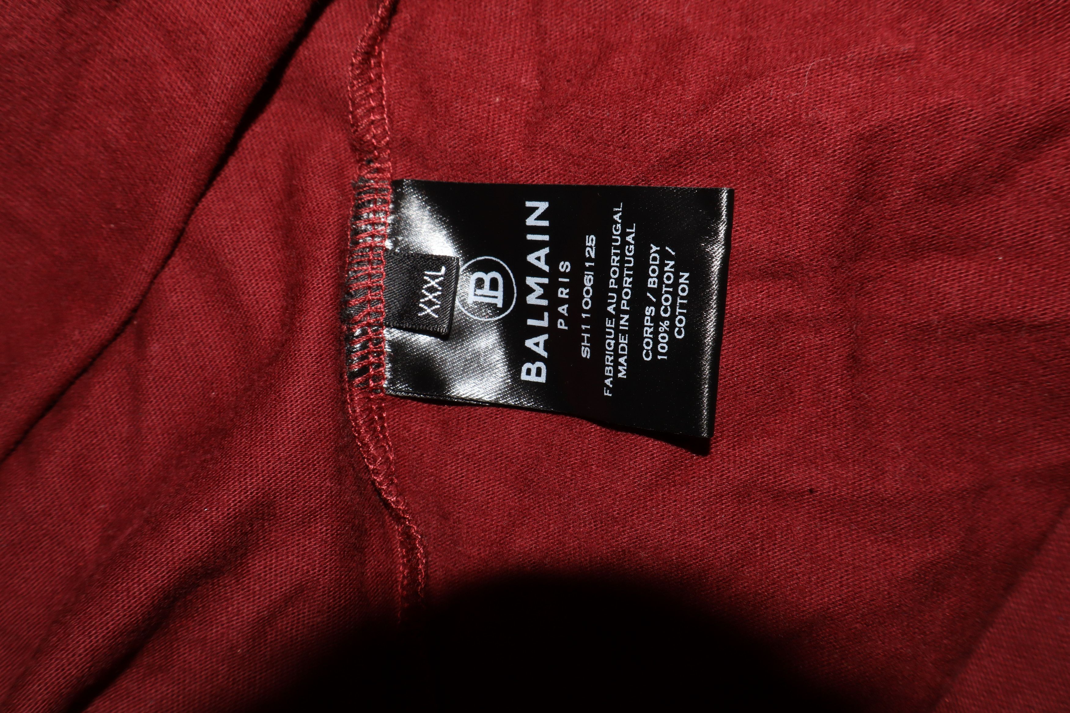Balmain Flock logo print hooded tshirt Size US XXL / EU 58 / 5 - 7 Thumbnail