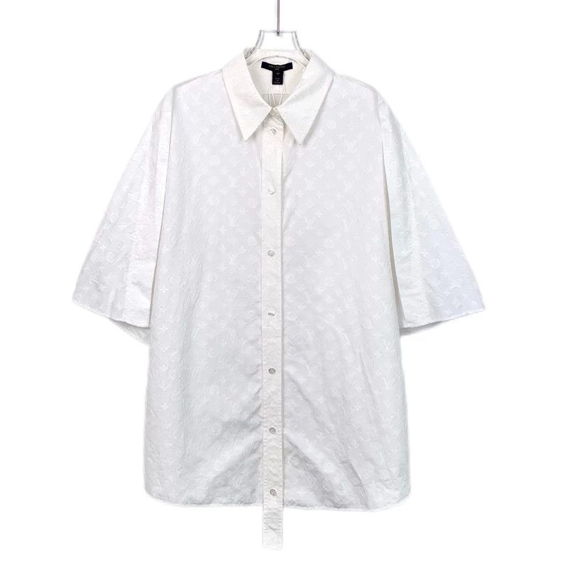 Louis Vuitton Louis Vuitton Cotton lapel short sleeve shirt with white l Size S / US 4 / IT 40 - 1 Thumbnail