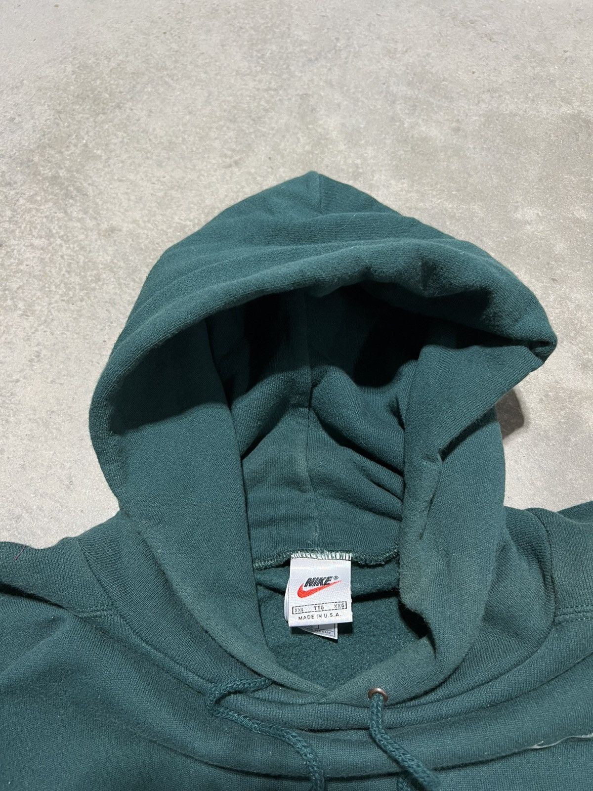 Nike × Vintage Vintage 90s Forest Green Nike Hoodie Size US XXL / EU 58 / 5 - 5 Thumbnail