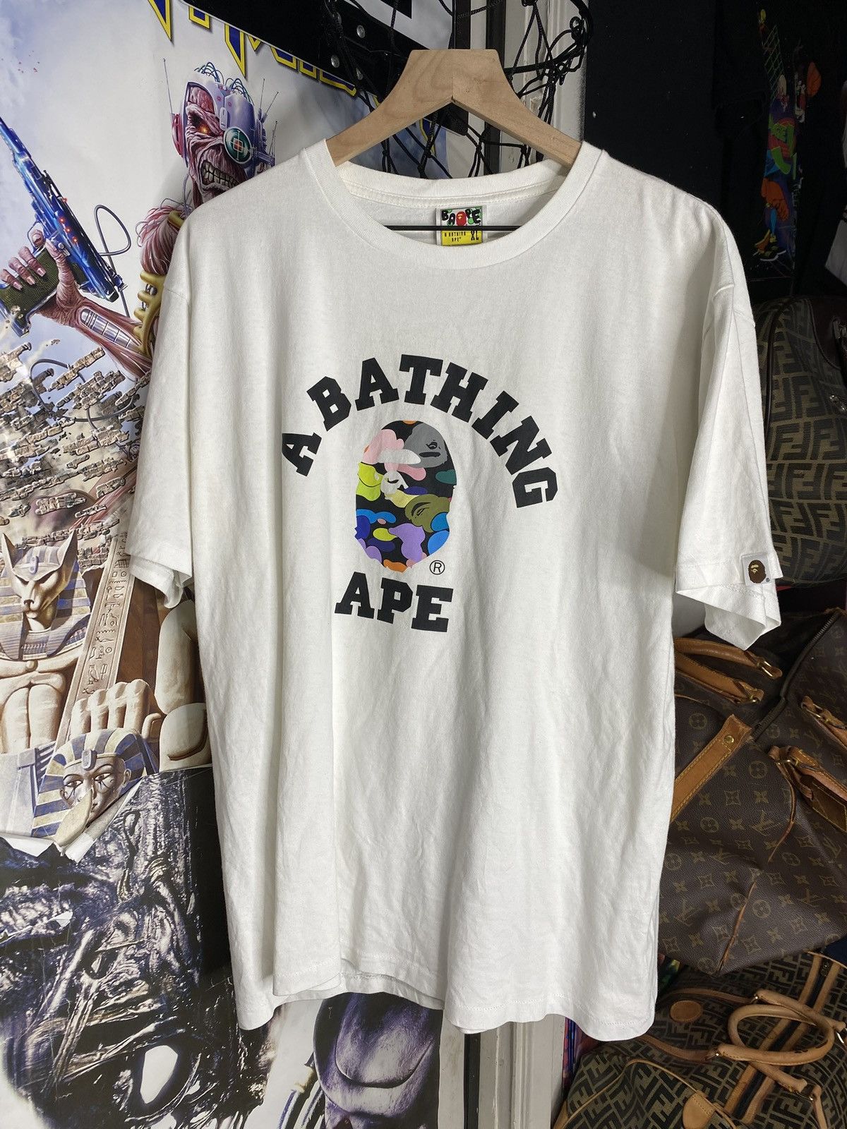 Bape A Bathing Ape Multi Camo T-Shirt Bape College Tee Fits Large Size US L / EU 52-54 / 3 - 1 Thumbnail