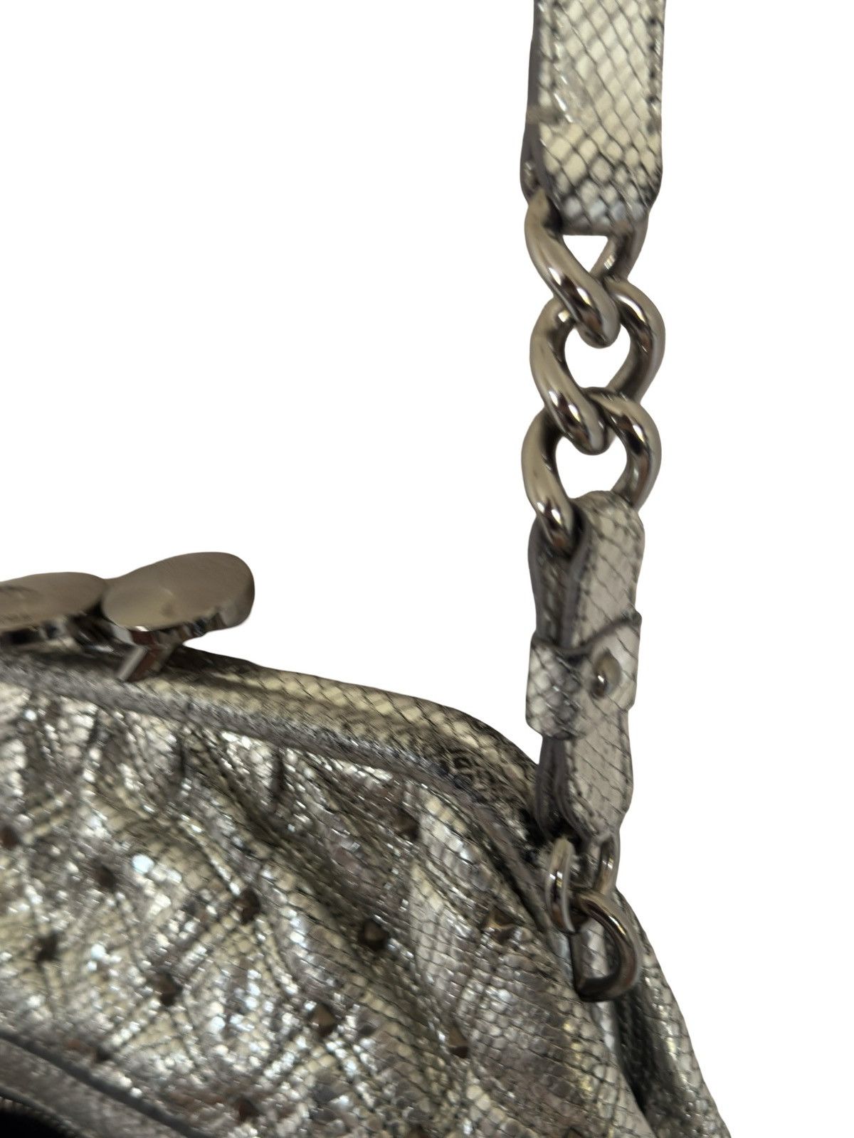 Marc Jacobs RARE 2009 Marc Jacobs Runway Studded Metallic Python Purse Size ONE SIZE - 6 Thumbnail