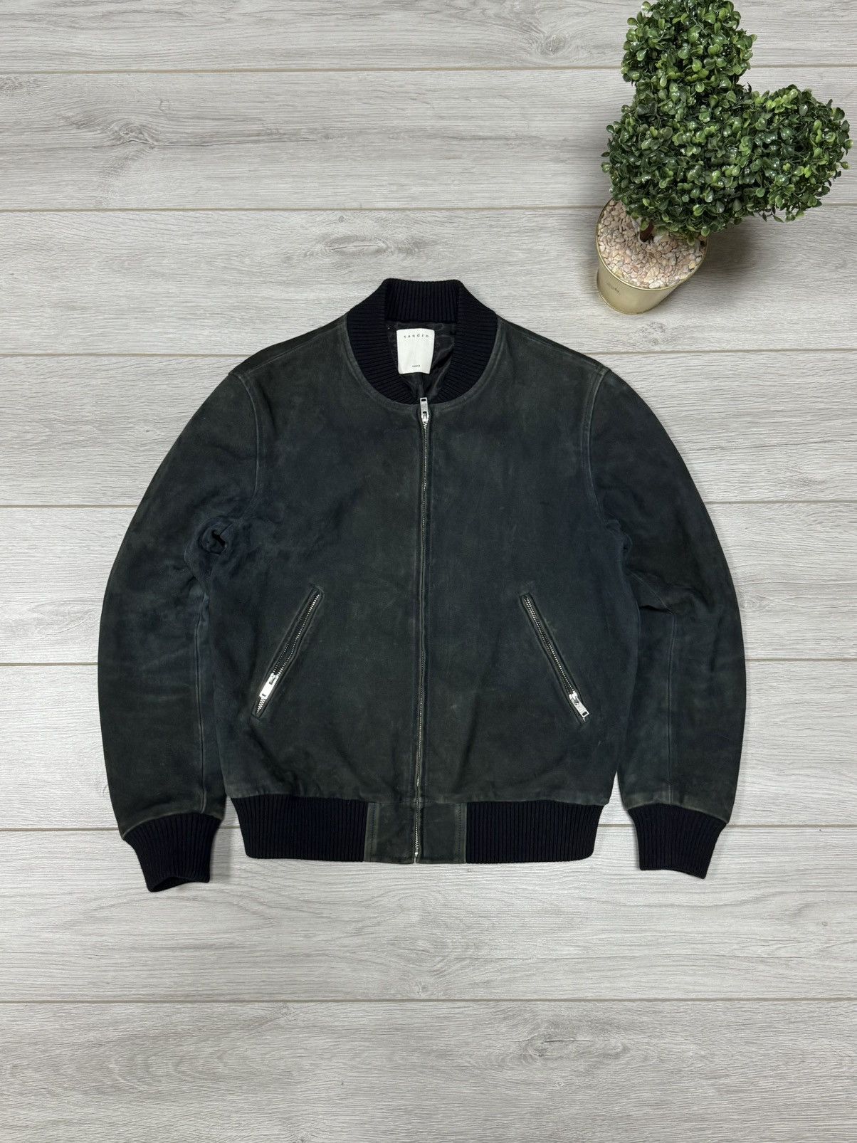 Sandro Sandro leather bomber jacket zip vintage Size US L / EU 52-54 / 3 - 1 Thumbnail