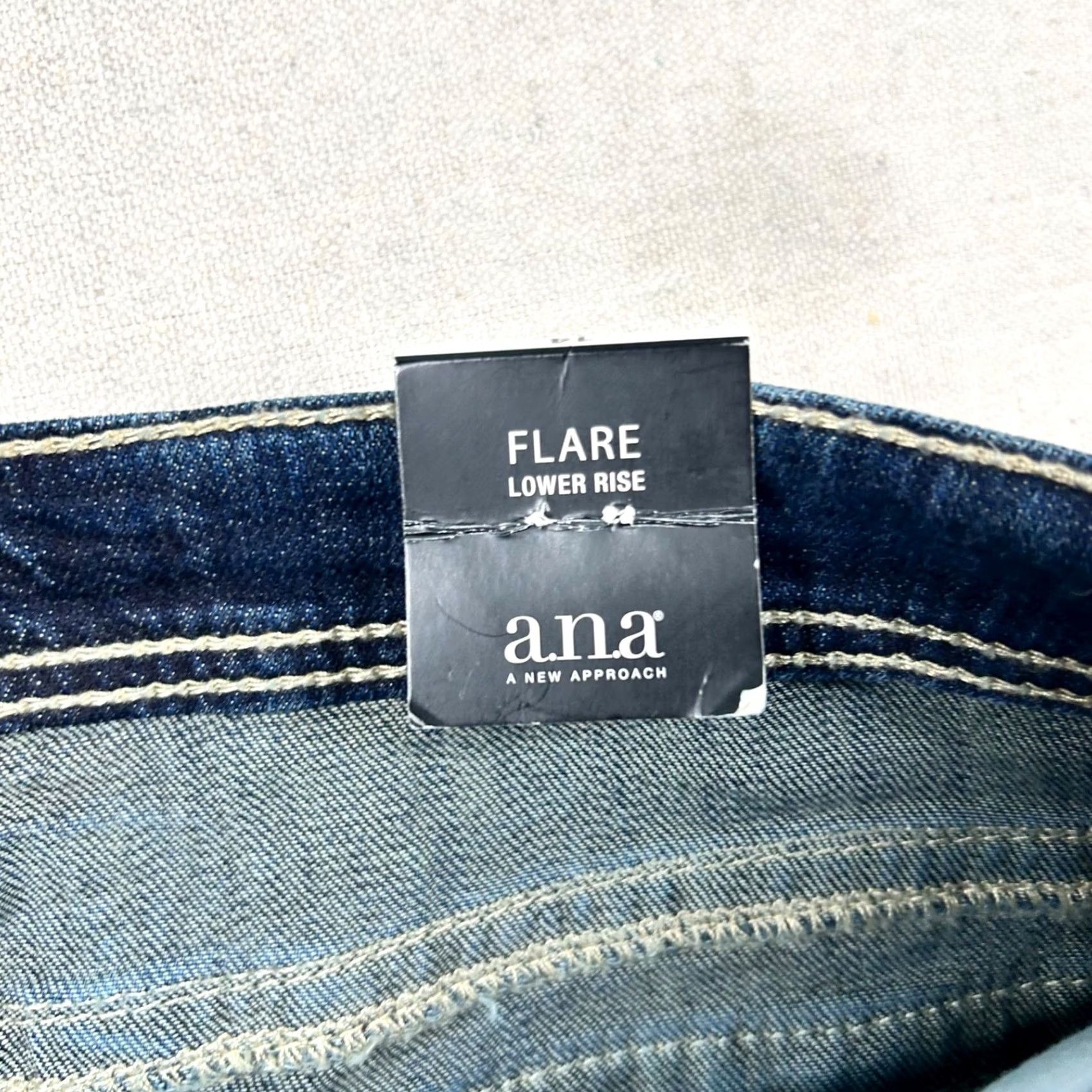 Bell a.n.a Jeans Womens 14 Flare Lower Rise Bell Bottom Contrast Stitch Y2K Western Size 36" / US 14 / IT 50 - 6 Thumbnail