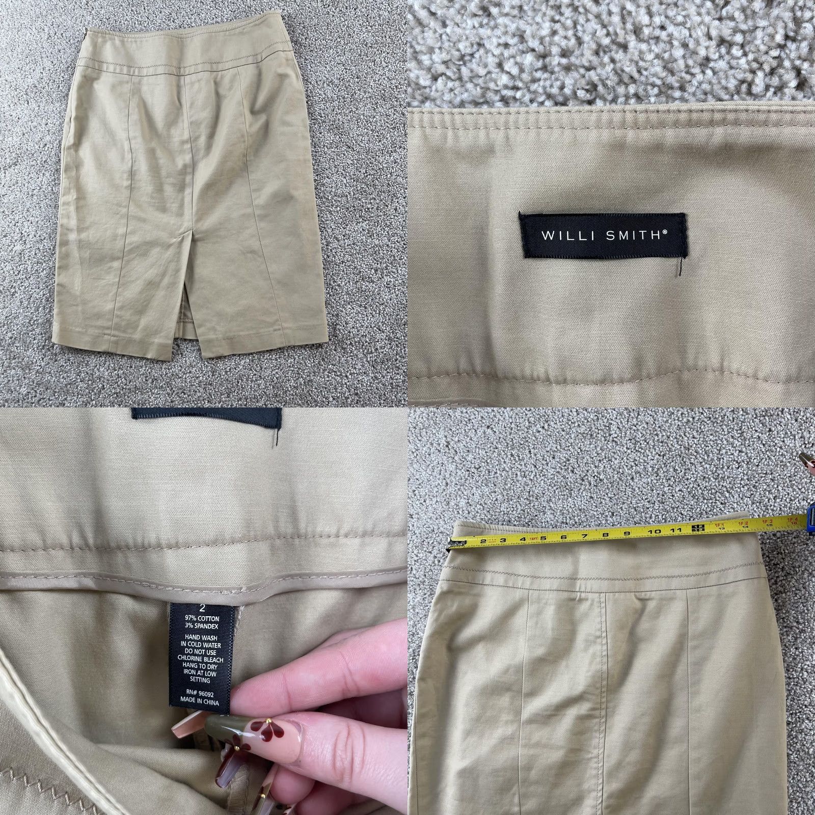 Willi Smith Willi Smith Skirt Suit Womens Medium Beige Two-Button Lined Jacket Skirt Career Set Size 32" / US 10 / IT 46 - 9 Thumbnail