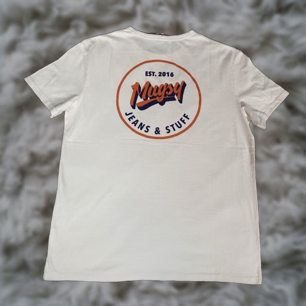 Vintage VINTAGE Mugsy Mens T-Shirt Short Sleeve Crew Neck Graphic Print Beige Size L Casual Summer Size US L / EU 52-54 / 3 - 1 Thumbnail