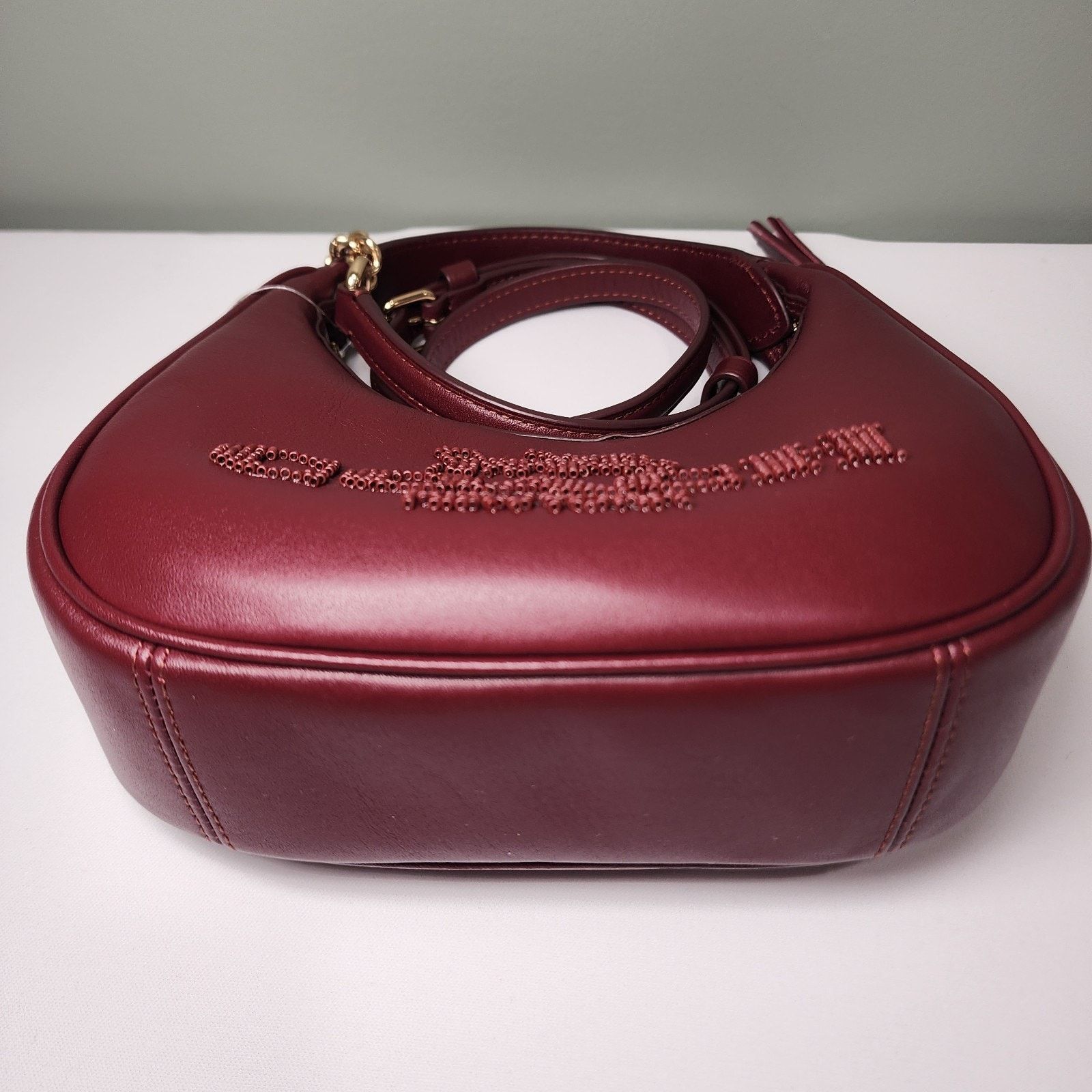 Coach Coach CCE60 Carmen Mini Crossbody Beaded Graphic DARK WINE Size ONE SIZE - 2 Thumbnail