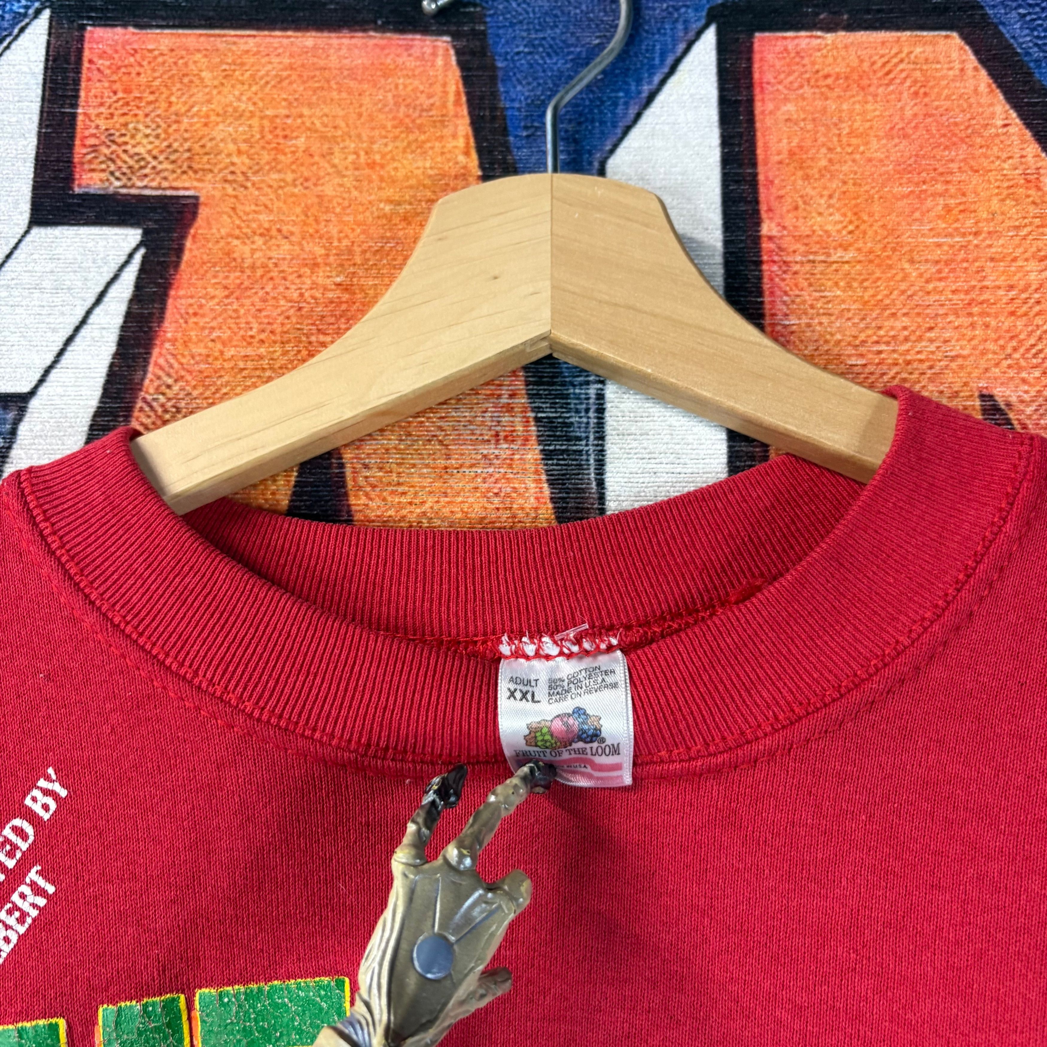 Vintage Vintage Red Christian Sweatshirt Size 2XL Size US XXL / EU 58 / 5 - 2 Thumbnail