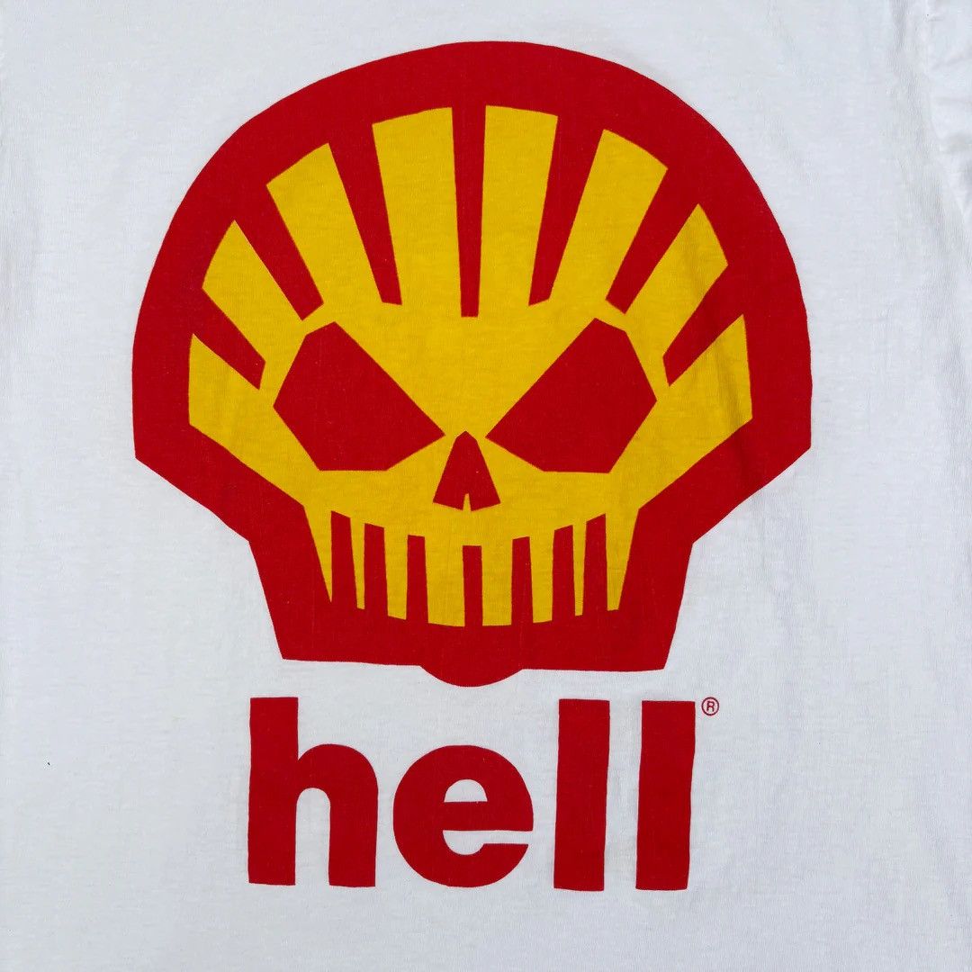 Vintage Hell 1990 90s Vintage Shell Logo Spoof Rare T-Shirt Size US M / EU 48-50 / 2 - 2 Thumbnail